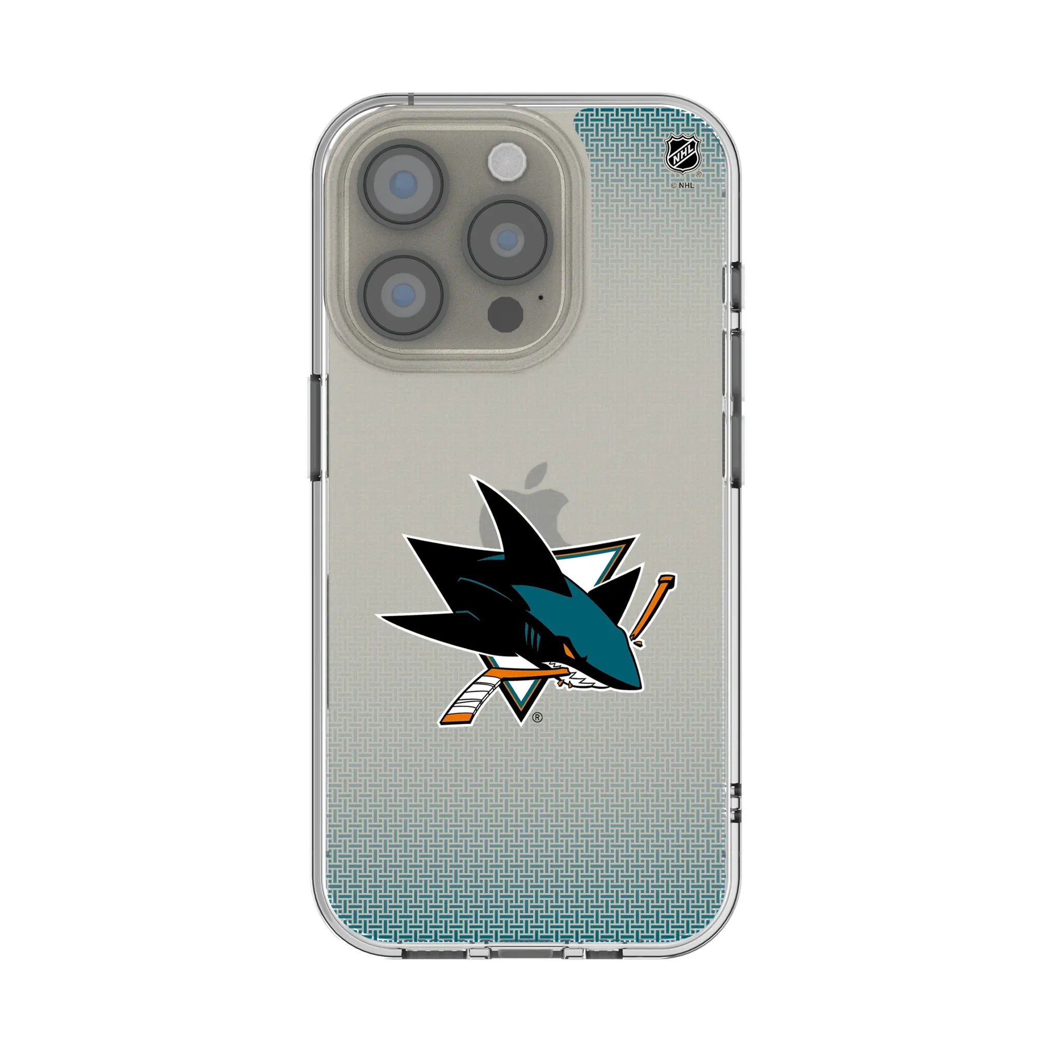 San Jose Sharks Linen Clear Phone Case for Apple iPhone