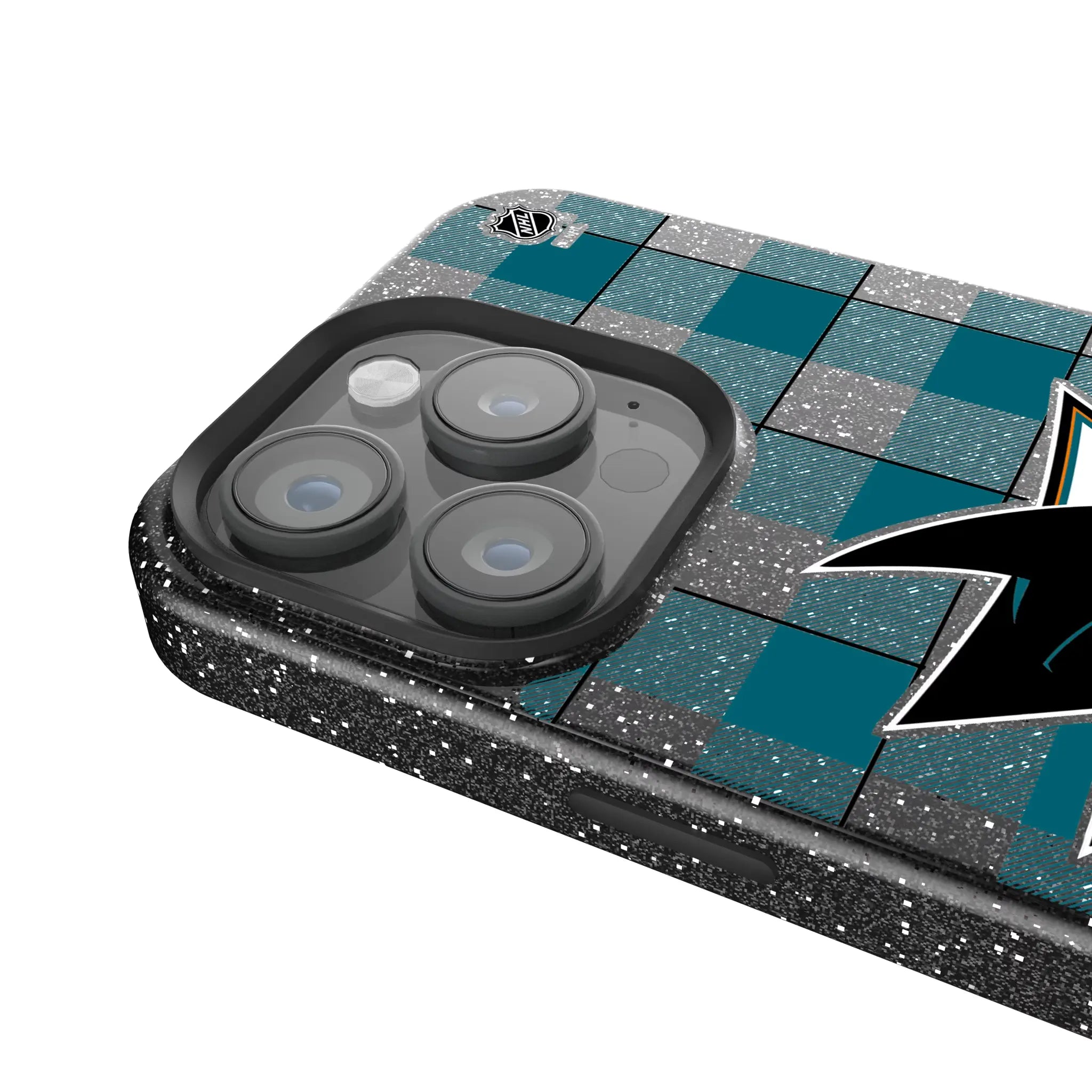 San Jose Sharks Plaid Bling Phone Case