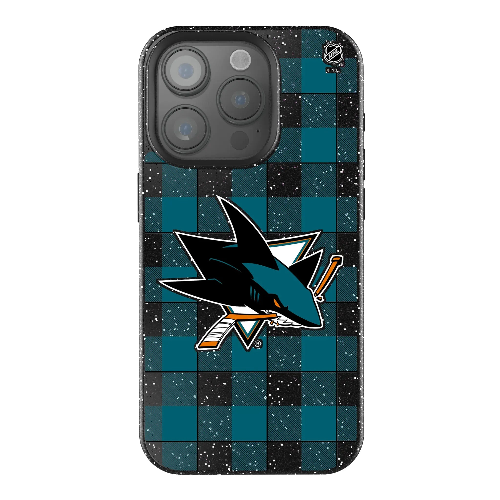 San Jose Sharks Plaid Bling Phone Case