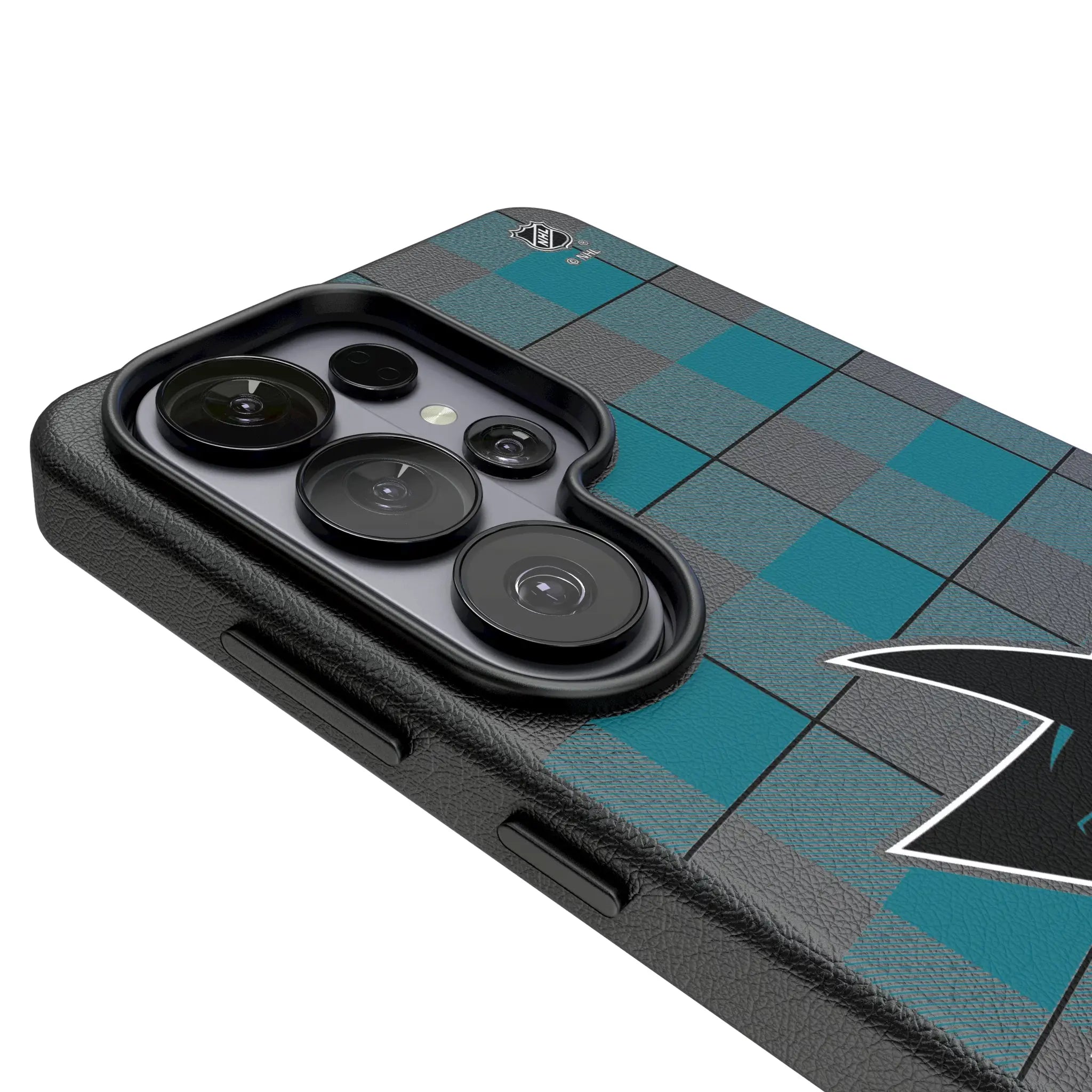 San Jose Sharks Plaid MagSafe Compatible Phone Case for Samsung Galaxy