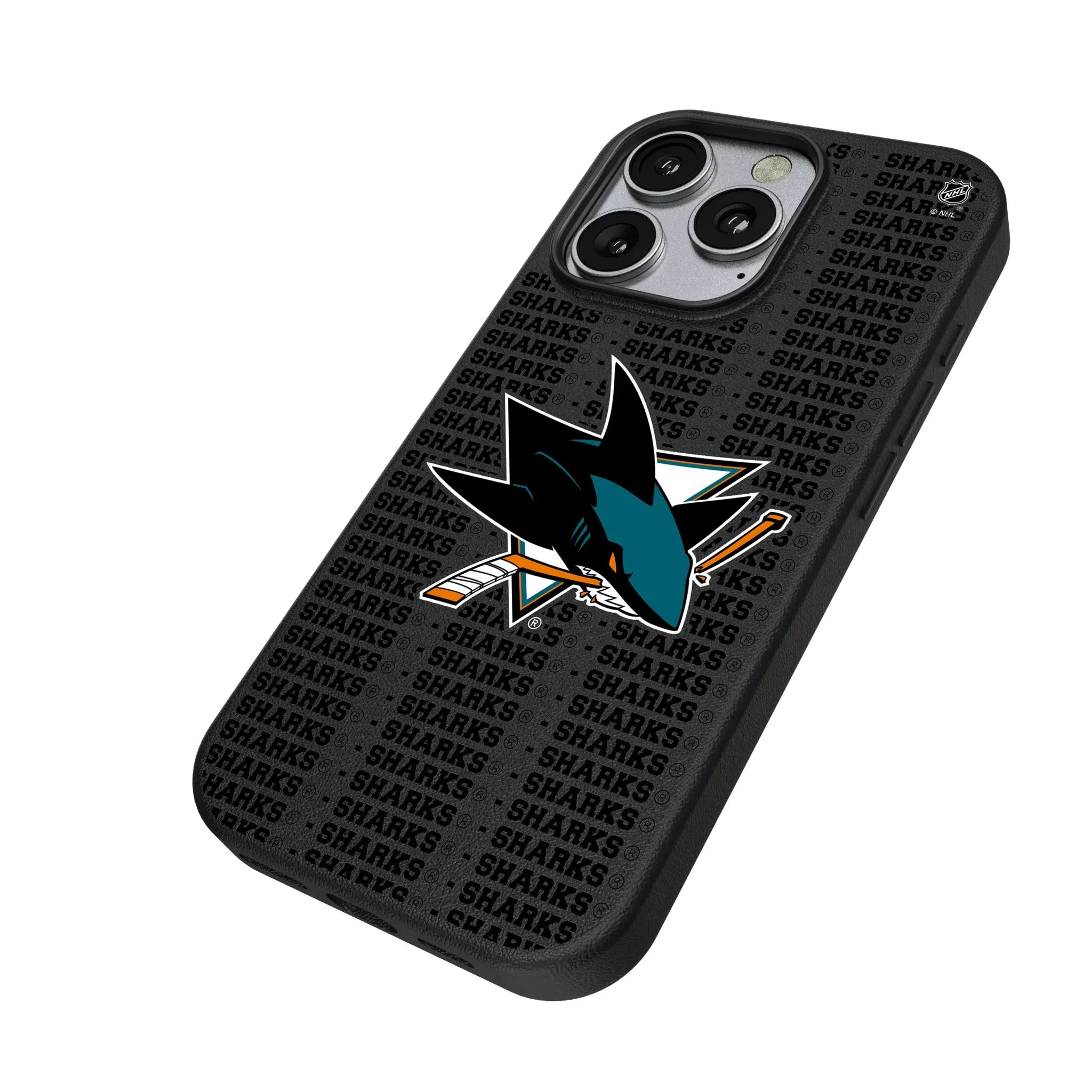 San Jose Sharks Text Backdrop MagSafe Compatible Phone Case for Apple iPhone