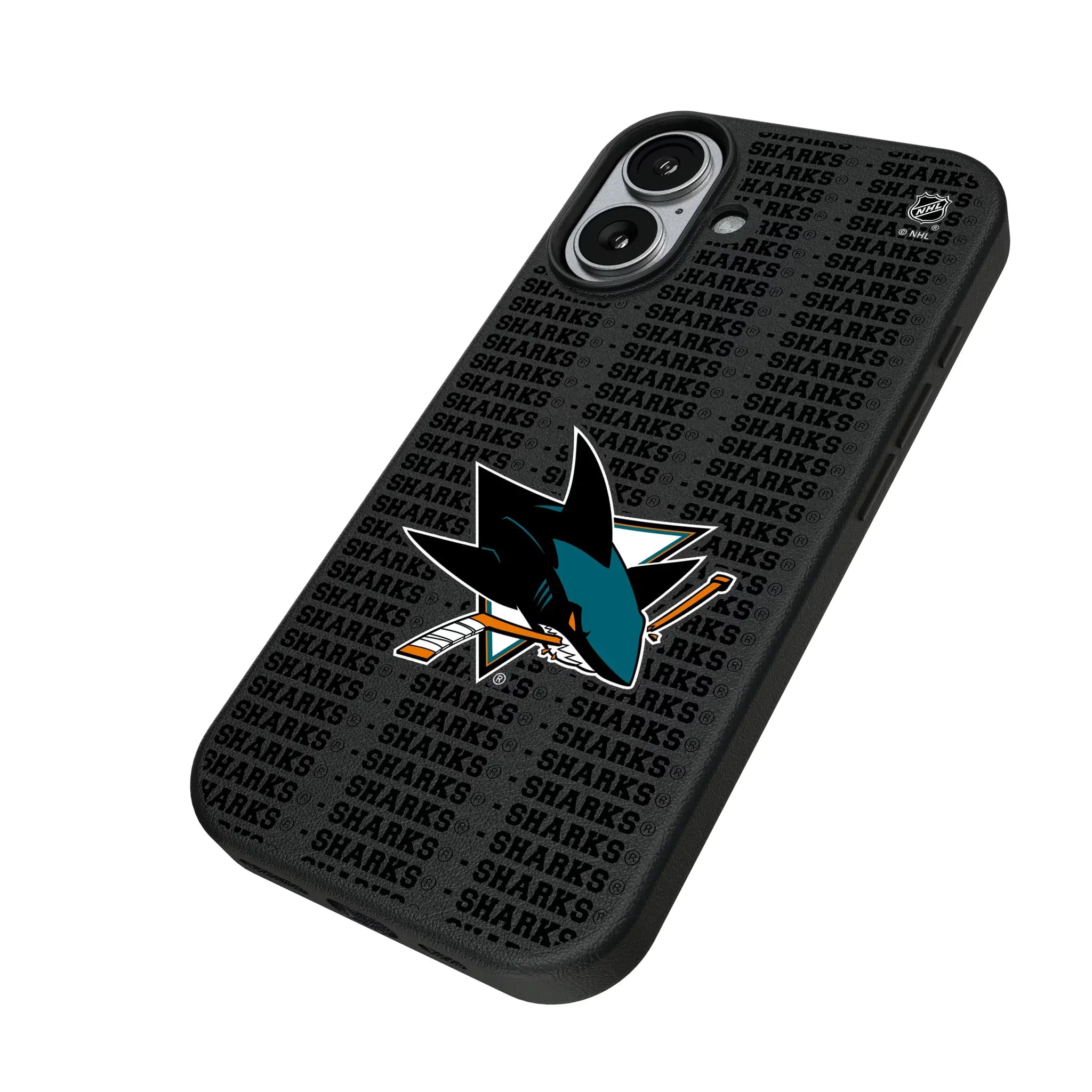 San Jose Sharks Text Backdrop MagSafe Compatible Phone Case for Apple iPhone