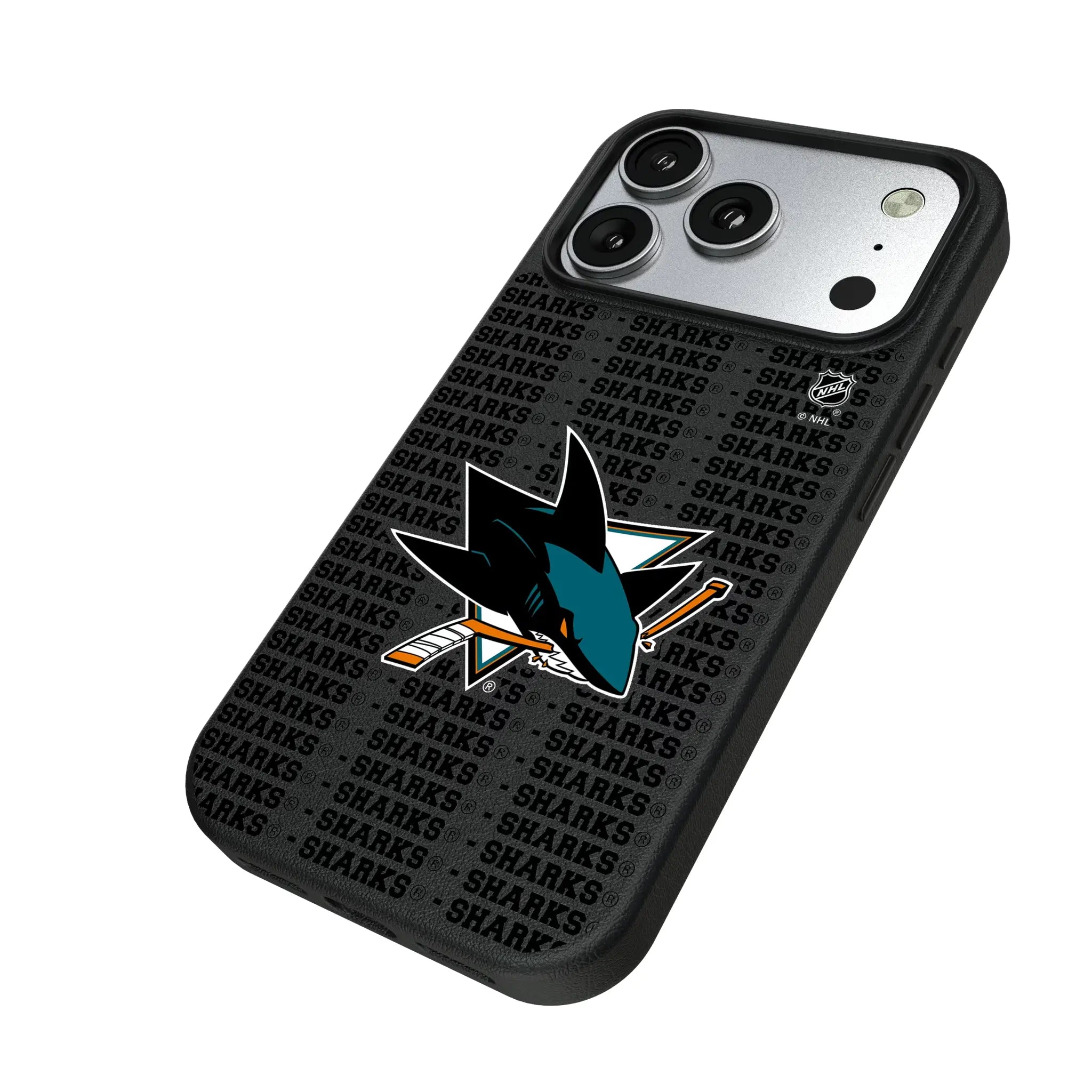 San Jose Sharks Text Backdrop MagSafe Compatible Phone Case for Apple iPhone