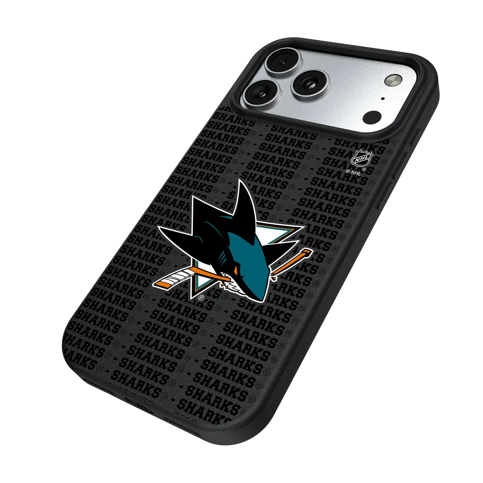 San Jose Sharks Text Backdrop MagSafe Compatible Phone Case for Apple iPhone