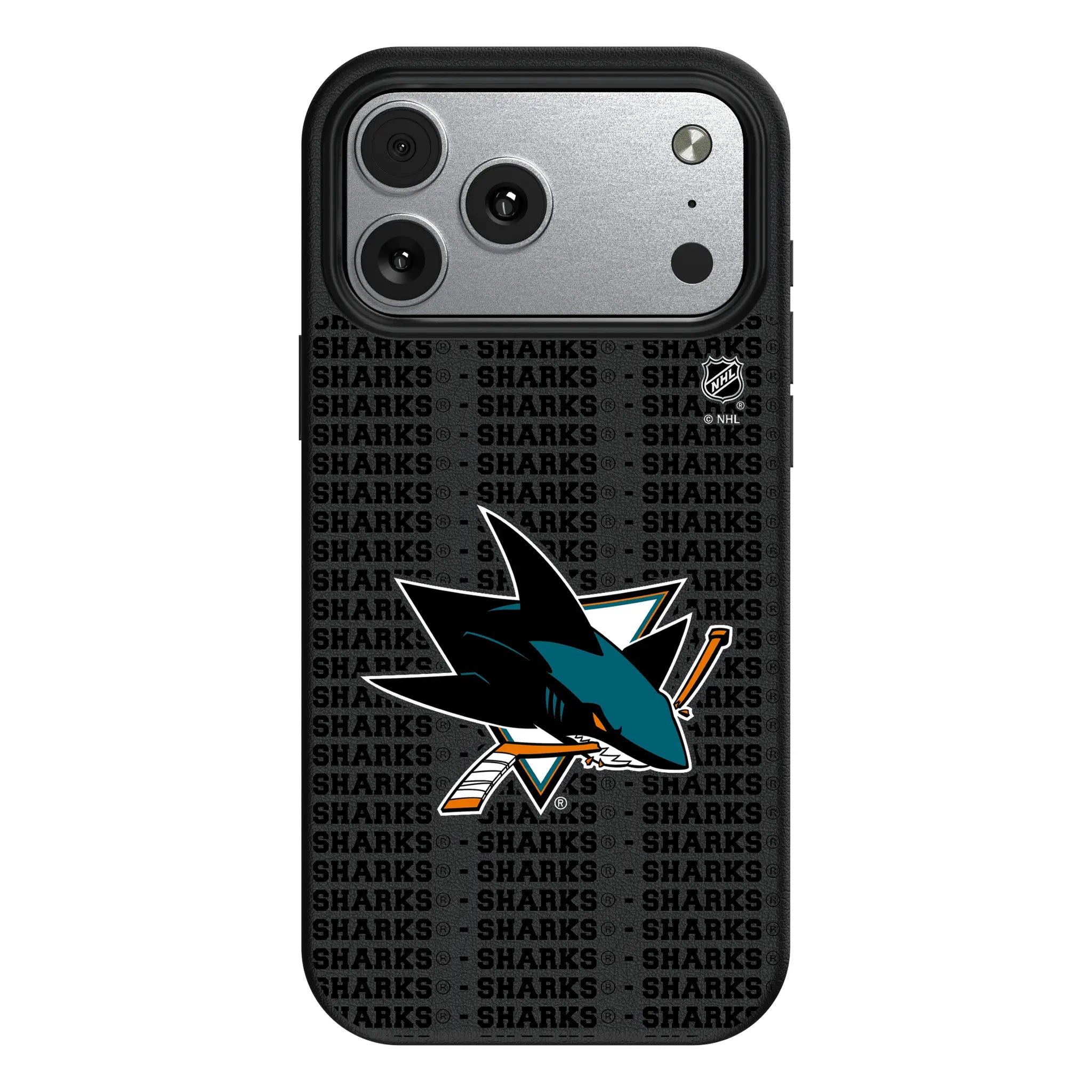 San Jose Sharks Text Backdrop MagSafe Compatible Phone Case for Apple iPhone