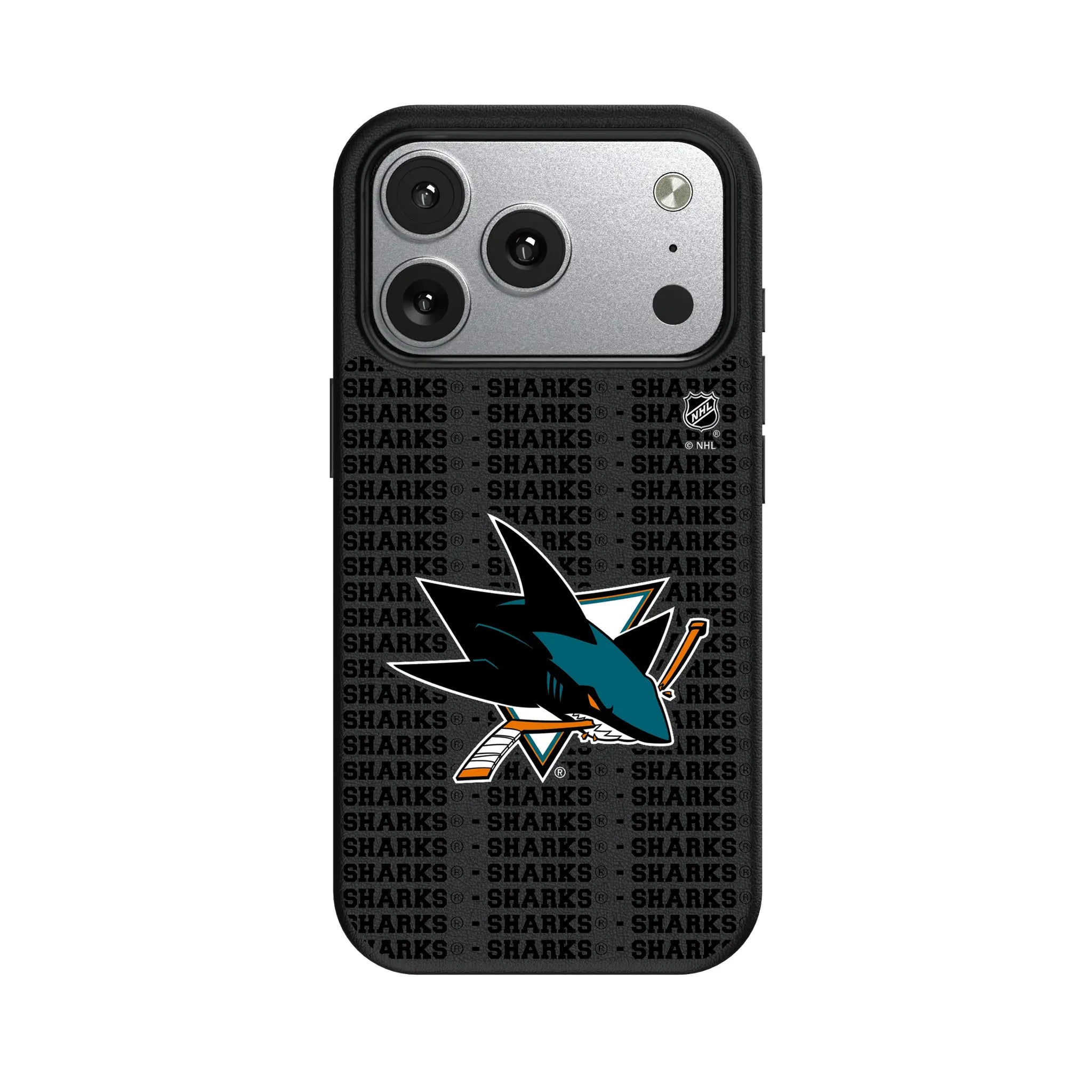 San Jose Sharks Text Backdrop MagSafe Compatible Phone Case for Apple iPhone