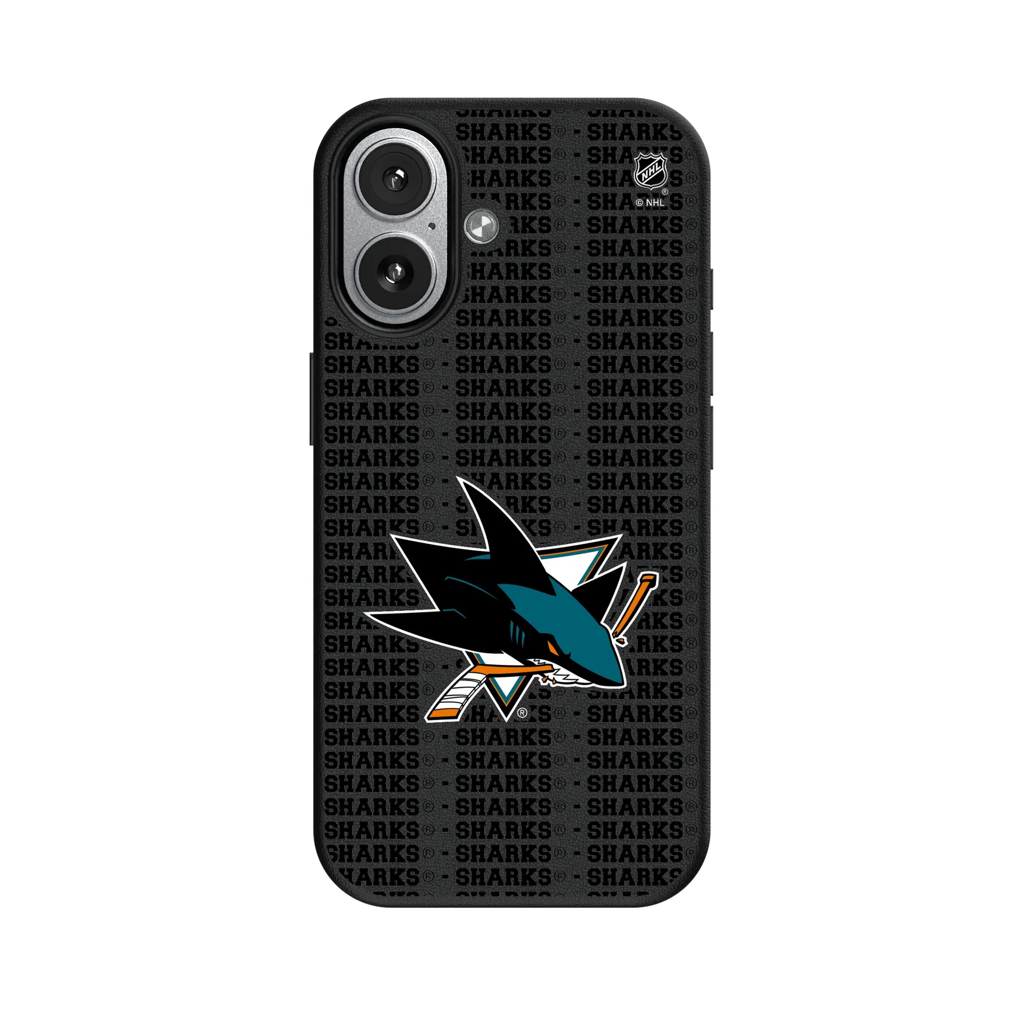 San Jose Sharks Text Backdrop MagSafe Compatible Phone Case for Apple iPhone