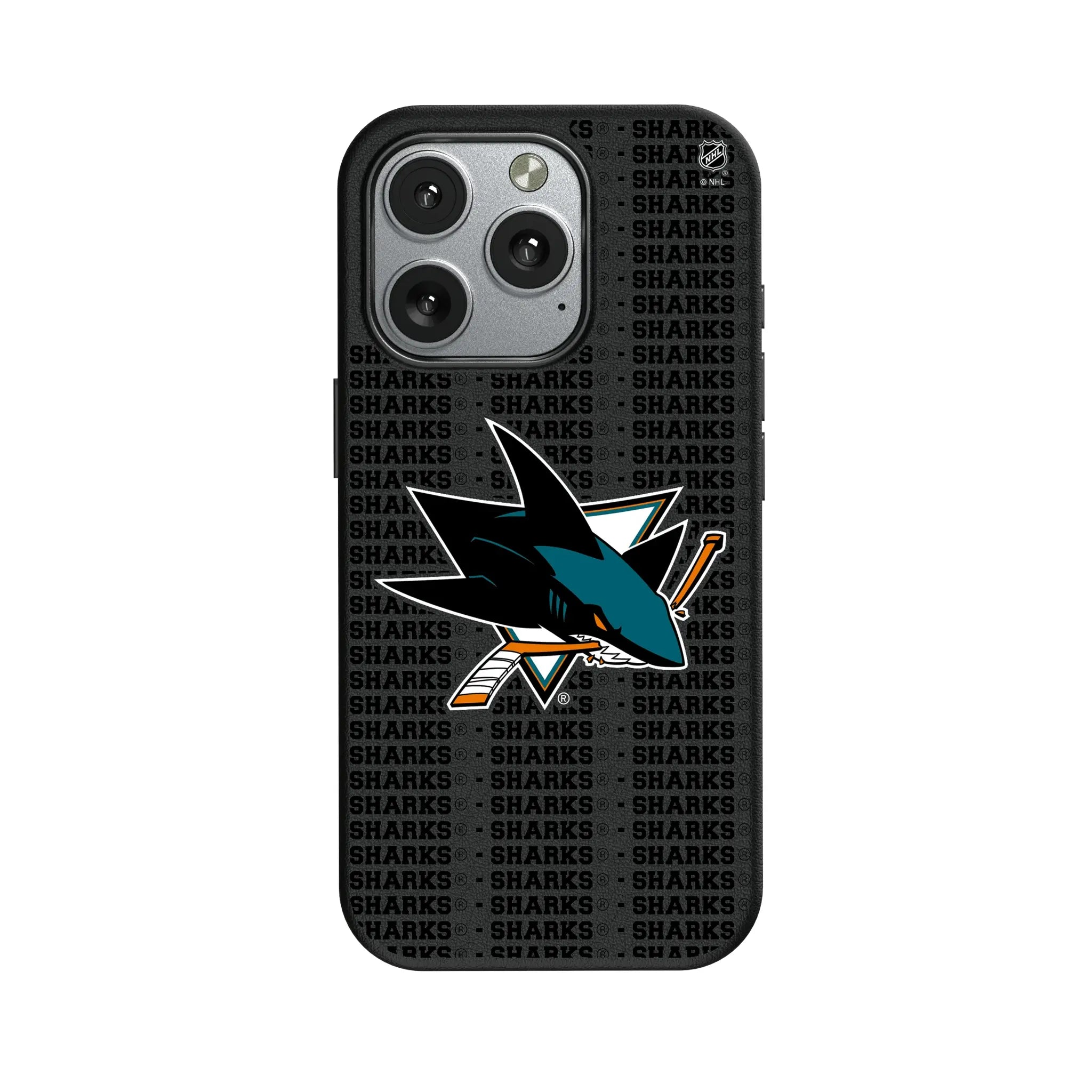 San Jose Sharks Text Backdrop MagSafe Compatible Phone Case for Apple iPhone