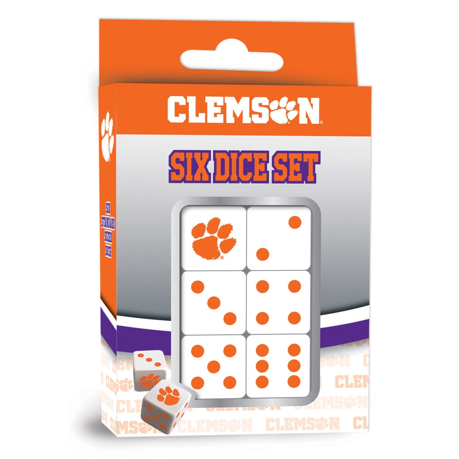 Clemson Tigers Dice Set - 16mm - 757 Sports Collectibles