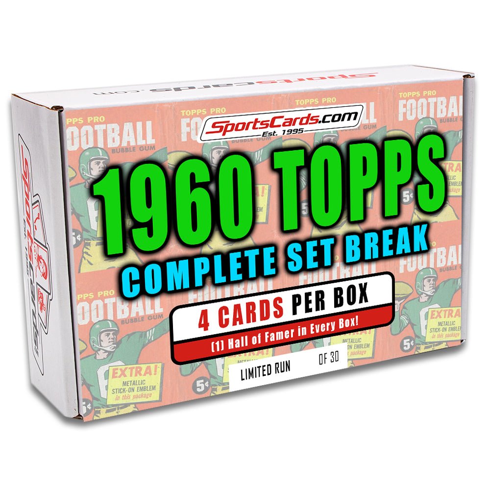 1960 TOPPS FOOTBALL COMPLETE SET BREAK – 4 CARDS PER BOX! 1 HOFER IN EVERY BOX! - Sports Gifts, Sports Memorabilia, Sports Collectibles, Fan Shop