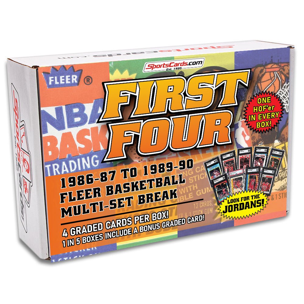 1986-87 to 1989-90 Fleer Basketball Multi-Set Break – 4 Graded Cards per Box! - Sports Gifts, Sports Memorabilia, Sports Collectibles, Fan Shop
