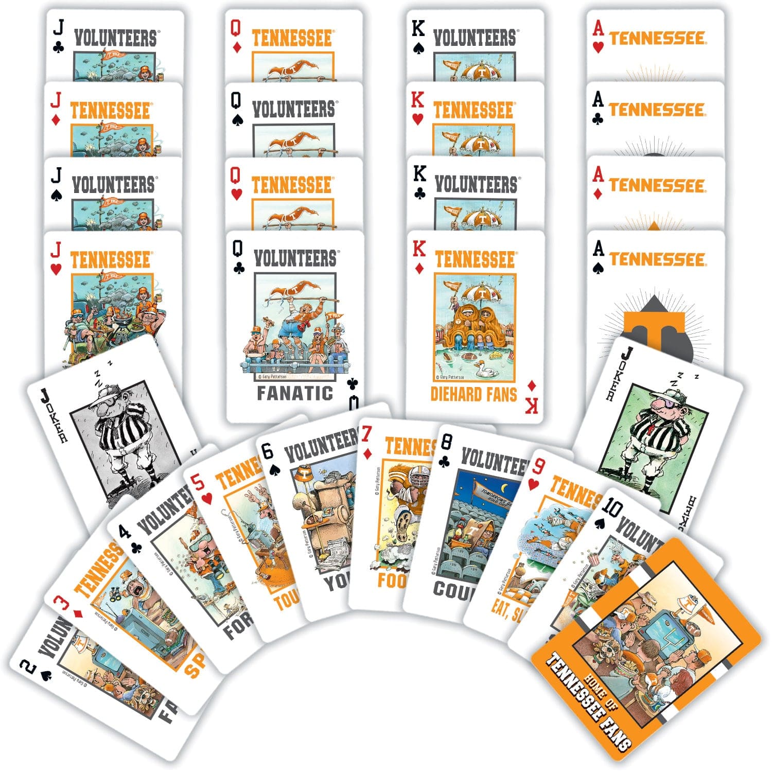 Tennessee Volunteers Fan Deck Playing Cards - 54 Card Deck - Sports Gifts, Sports Memorabilia, Sports Collectibles, Fan Shop