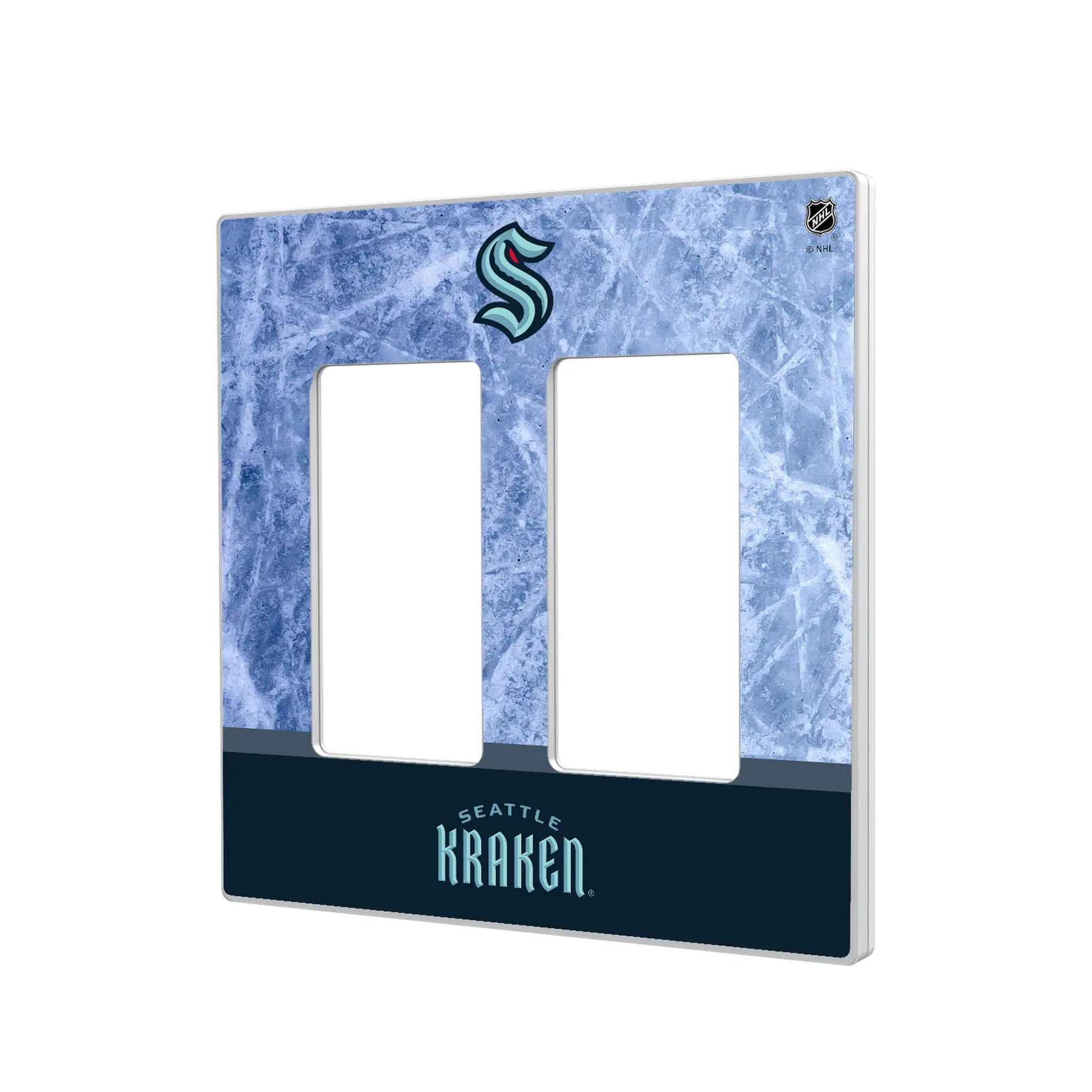 Seattle Kraken Ice Wordmark Hidden-Screw Light Switch Plate