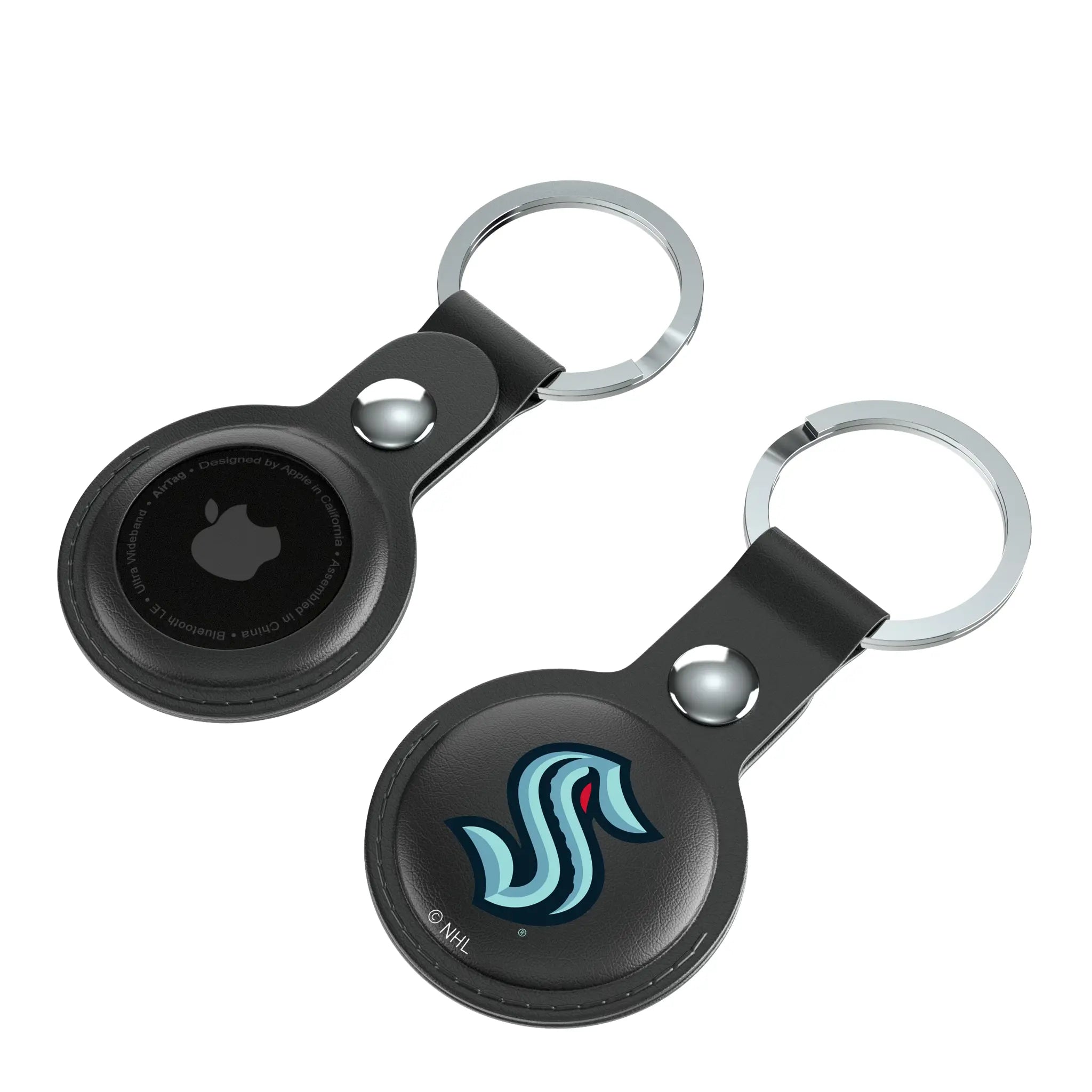 Seattle Kraken Insignia Black Airtag Holder 2-Pack