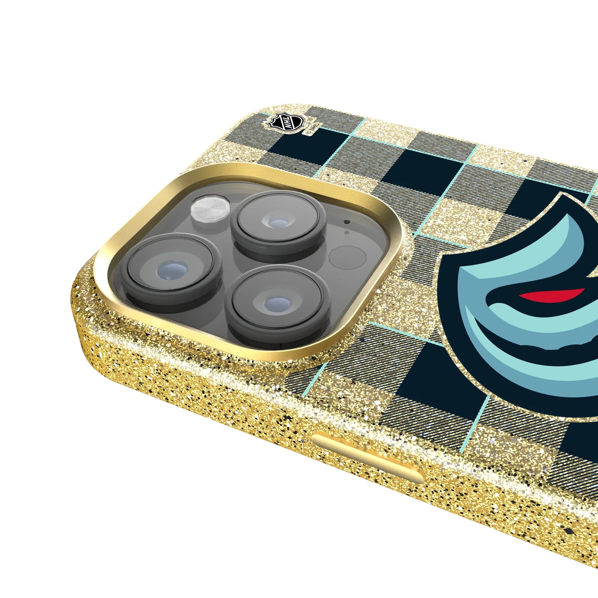 Seattle Kraken Plaid Bling Phone Case