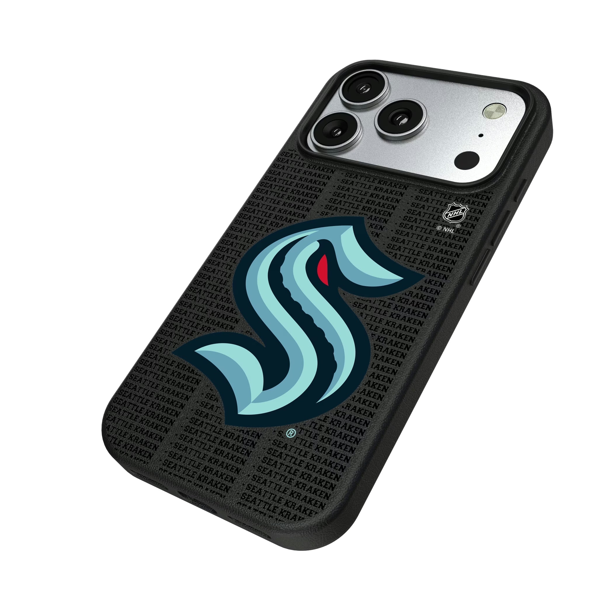 Seattle Kraken Text Backdrop MagSafe Compatible Phone Case for Apple iPhone - Sports Gifts, Sports Memorabilia, Sports Collectibles, Fan Shop