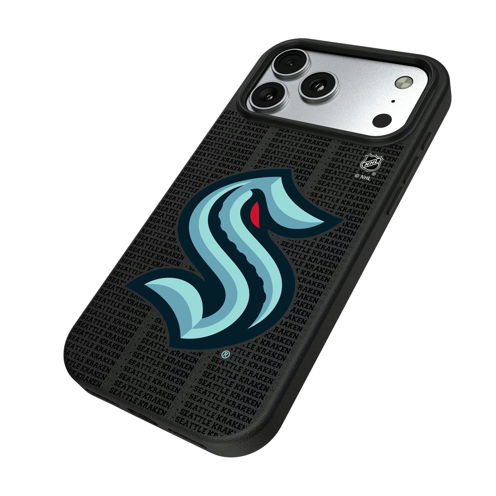 Seattle Kraken Text Backdrop MagSafe Compatible Phone Case for Apple iPhone - Sports Gifts, Sports Memorabilia, Sports Collectibles, Fan Shop