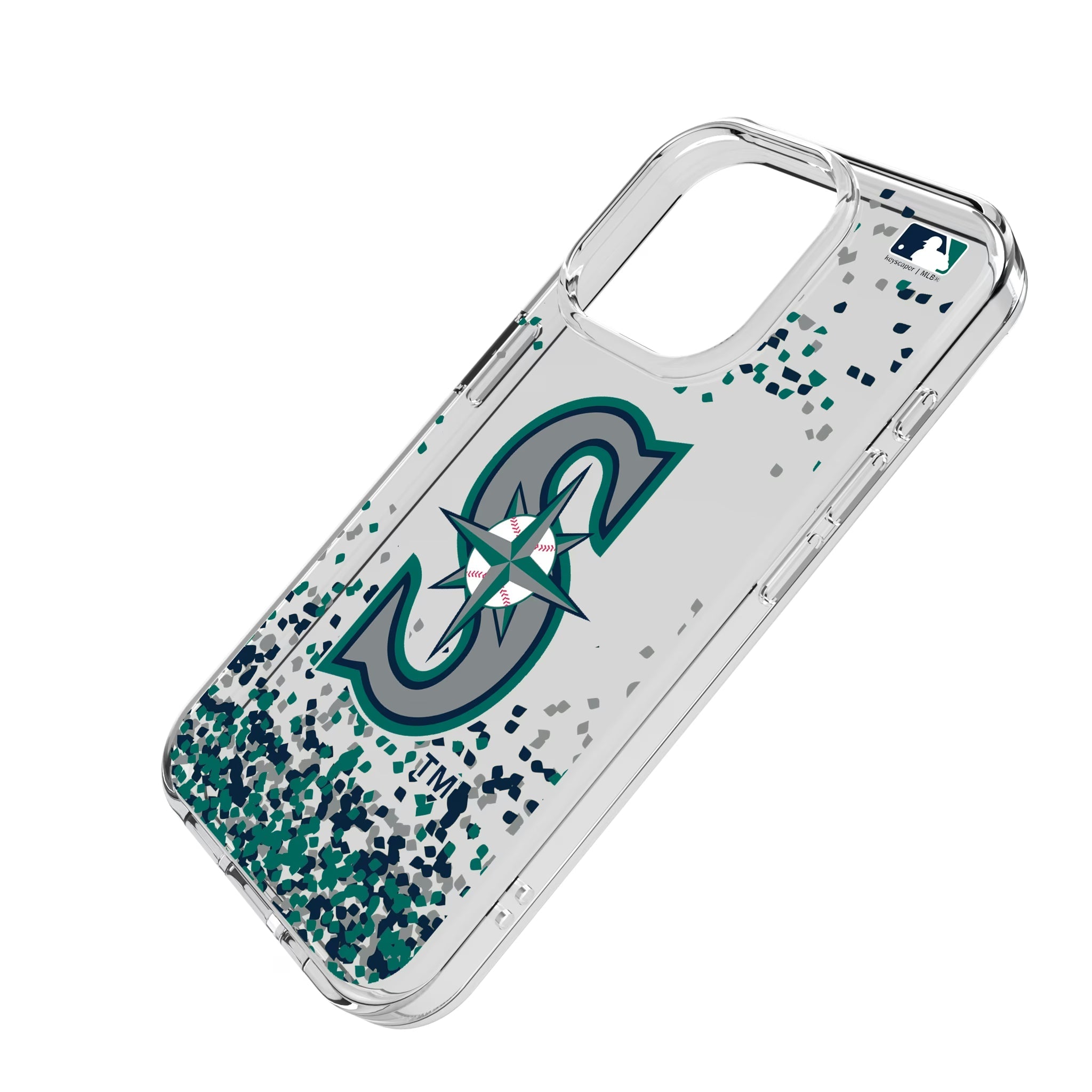Seattle Mariners Confetti Clear Phone Case for Apple iPhone