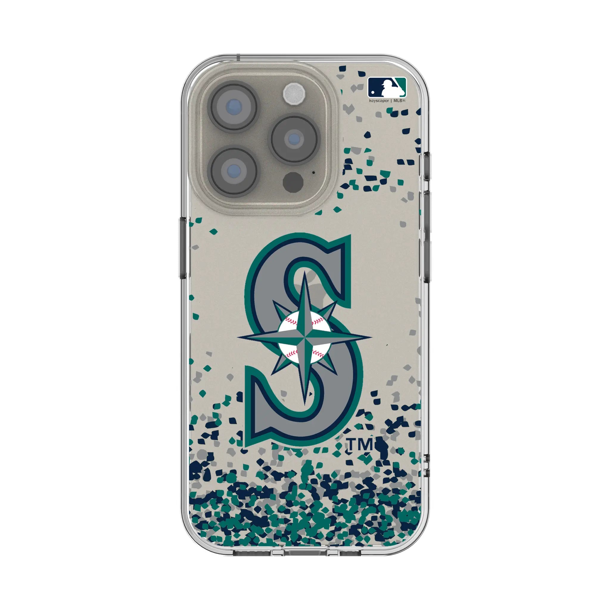 Seattle Mariners Confetti Clear Phone Case for Apple iPhone