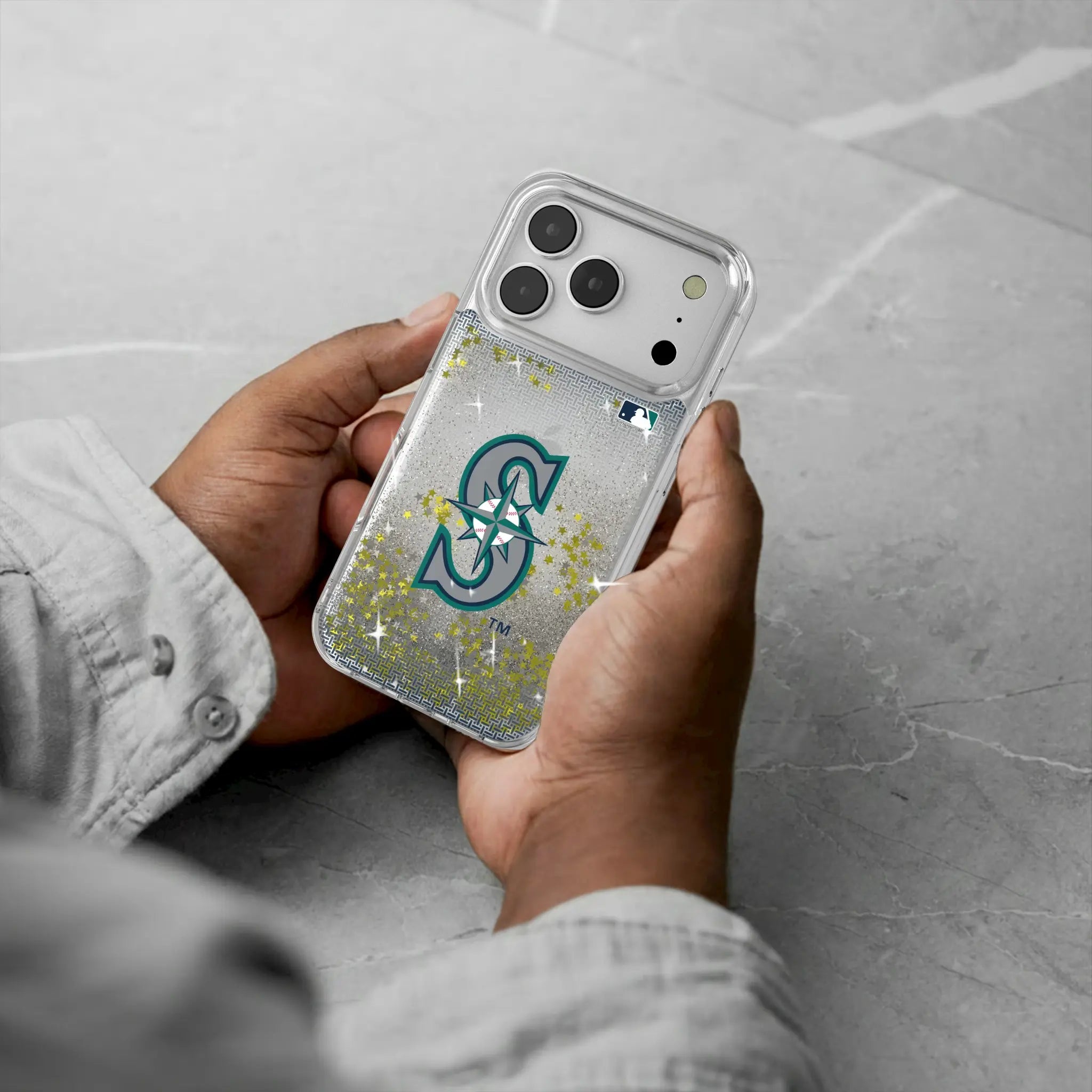 Seattle Mariners Linen Glitter Phone Case