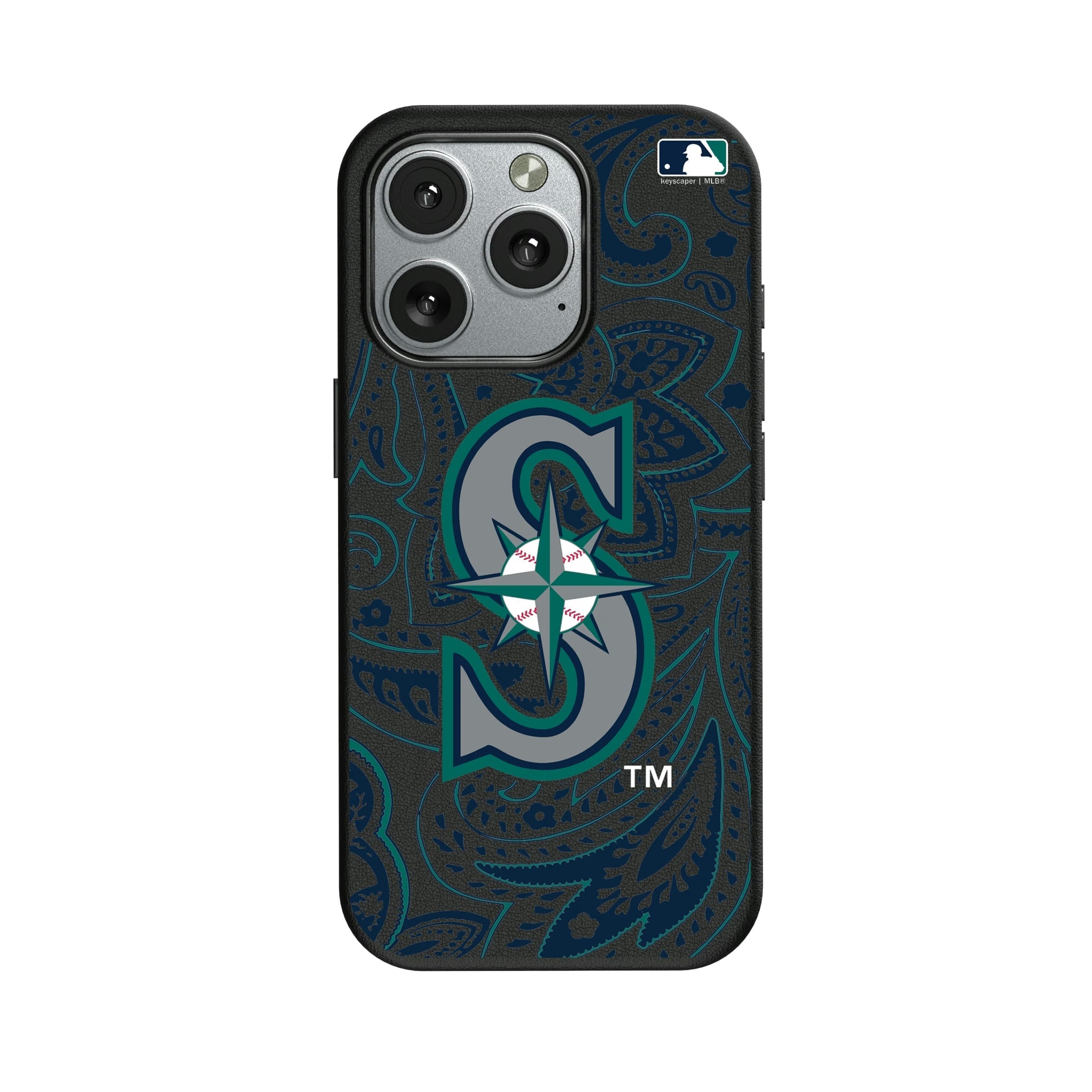 Seattle Mariners Paisley MagSafe Compatible Phone Case for Apple iPhone - Sports Gifts, Sports Memorabilia, Sports Collectibles, Fan Shop