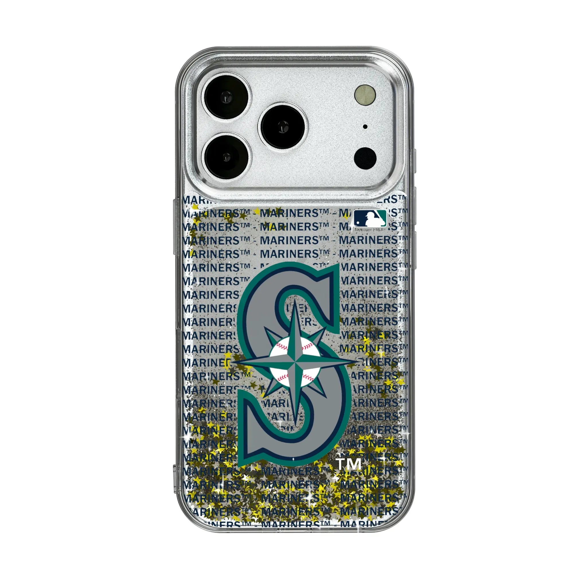 Seattle Mariners Text Backdrop Glitter Phone Case
