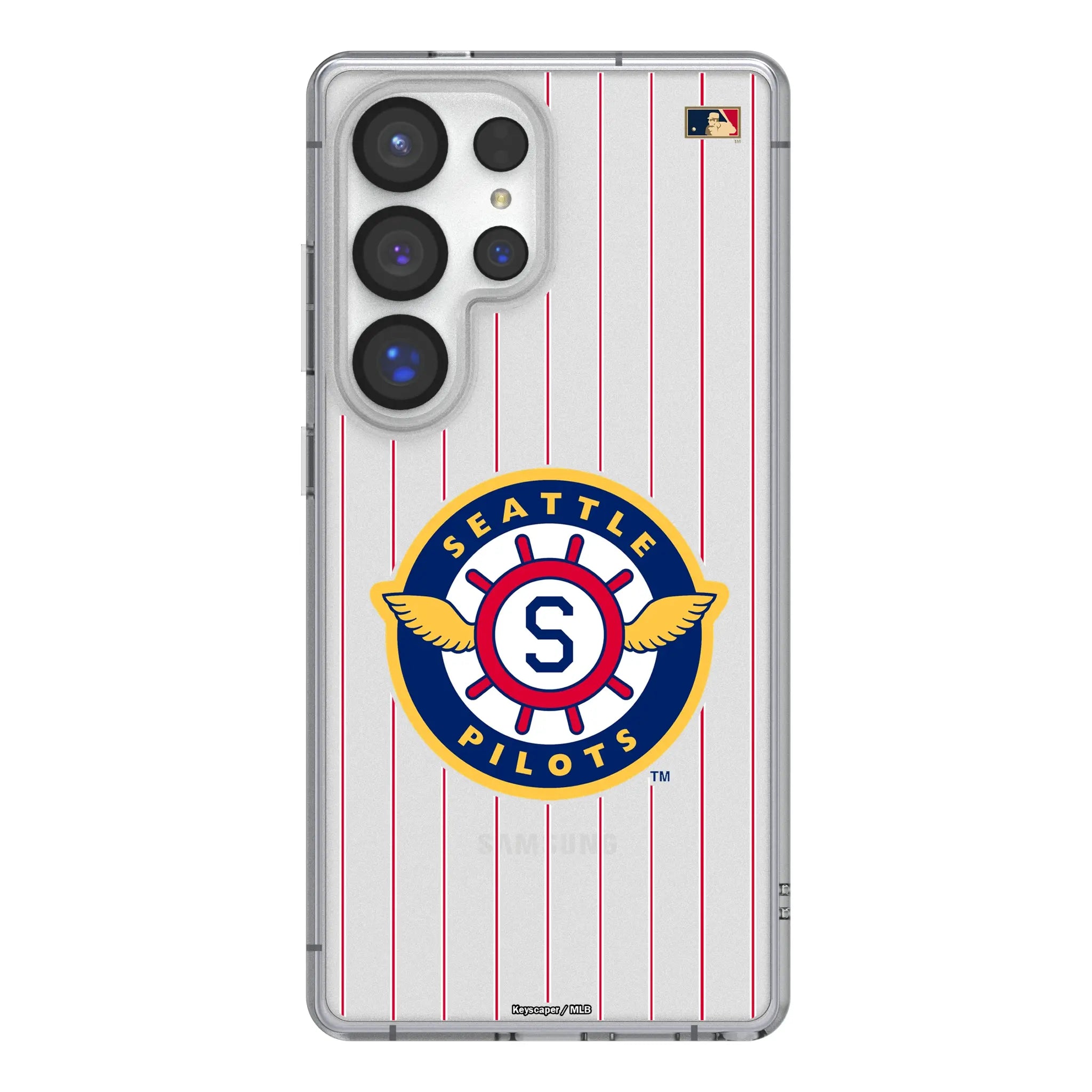 Seattle Pilots 1969 - Cooperstown Collection Pinstripe Clear Phone Case for Samsung Galaxy