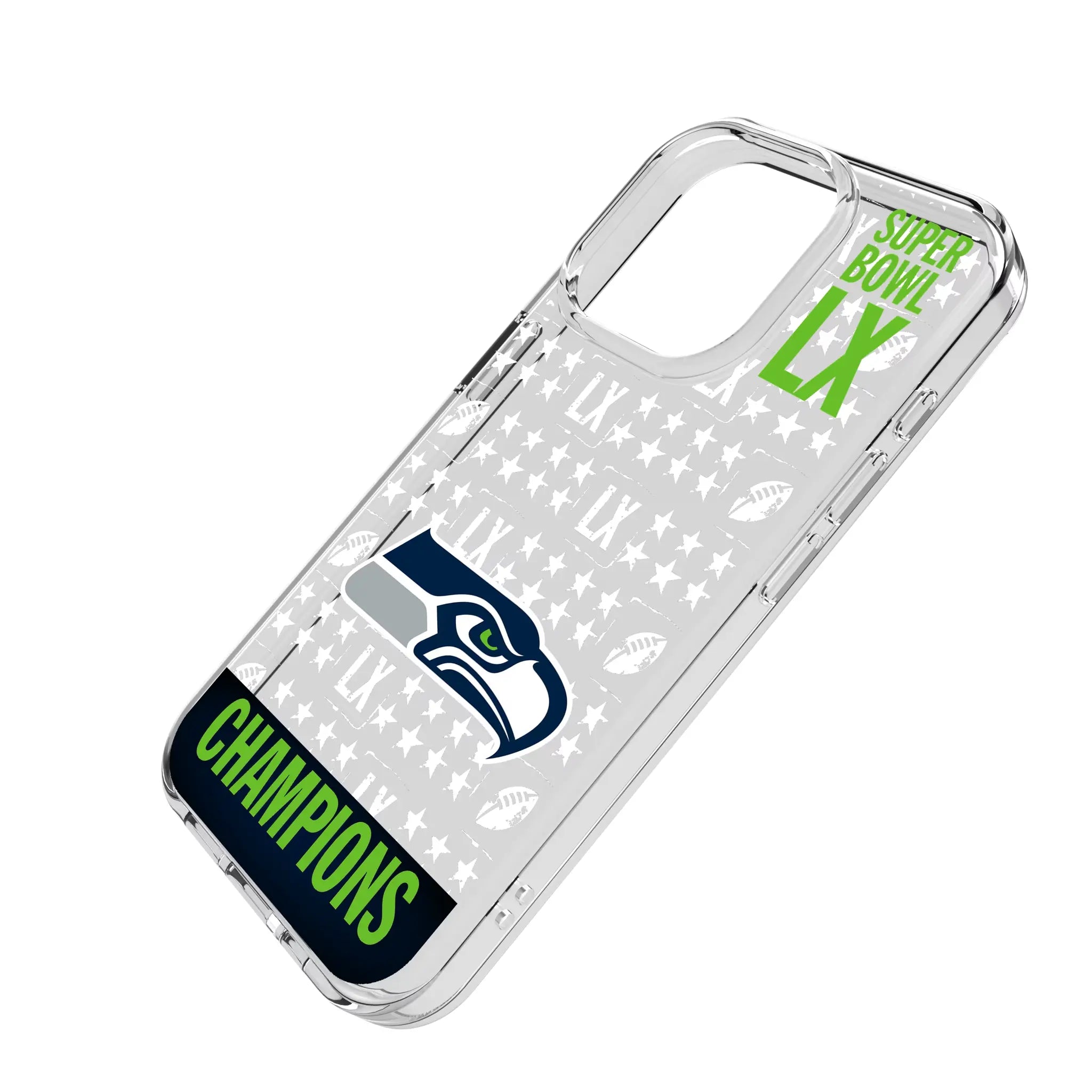 Seattle Seahawks 2026 Super Bowl Clear Phone Case for Apple iPhone