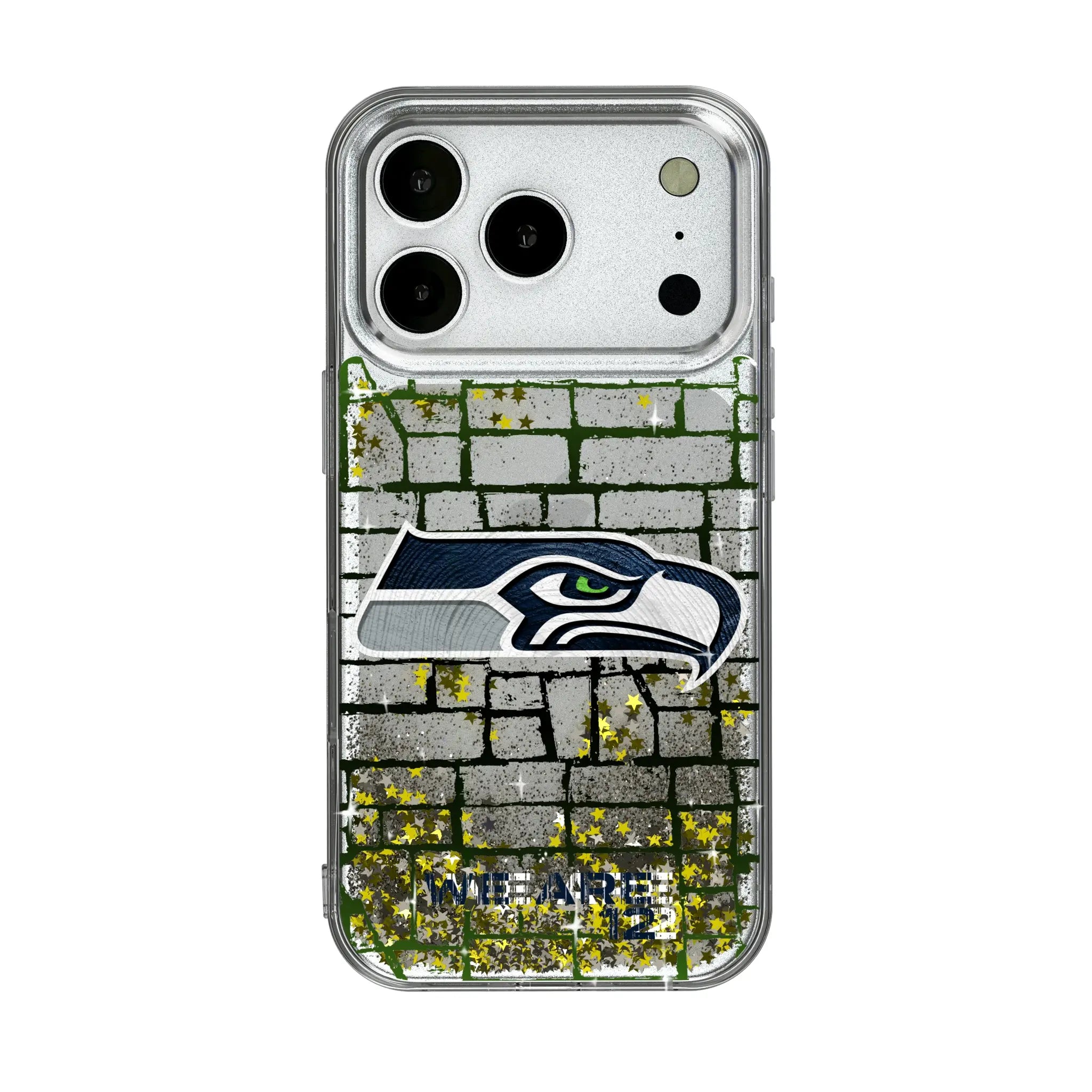 Seattle Seahawks Brick Glitter Phone Case for Apple iPhone