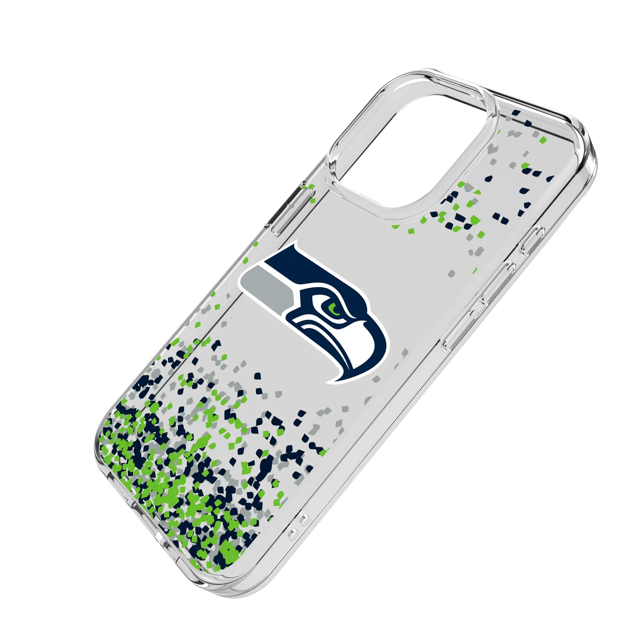 Seattle Seahawks Confetti Clear Phone Case for Apple iPhone
