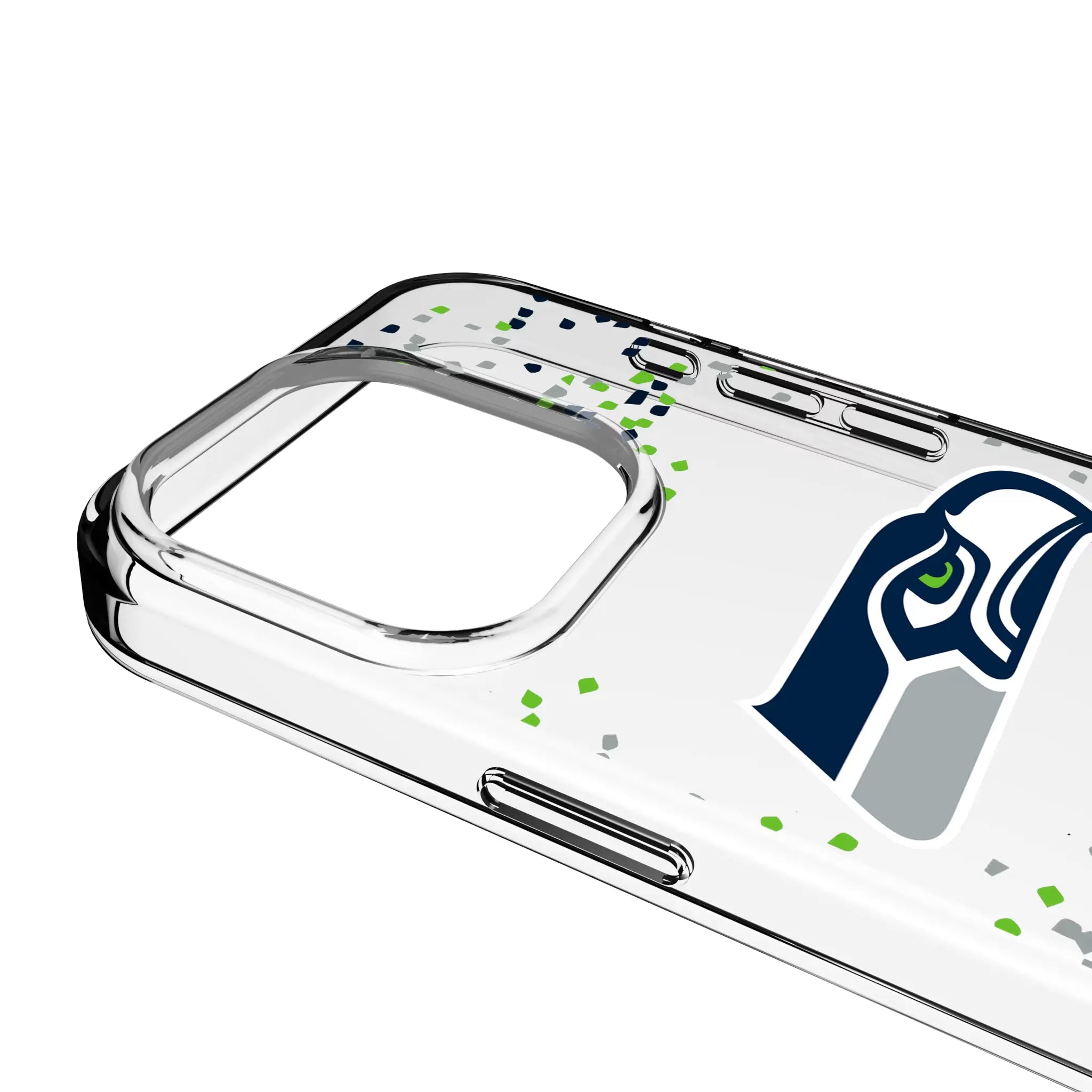 Seattle Seahawks Confetti Clear Phone Case for Apple iPhone