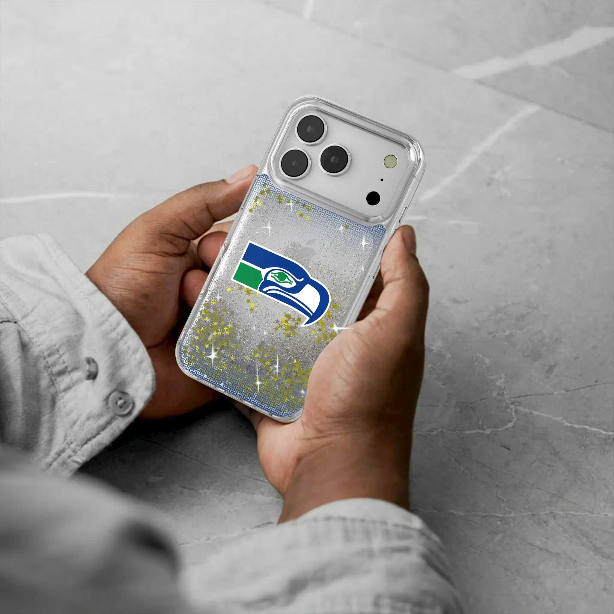 Seattle Seahawks Historic Collection Linen Glitter Phone Case