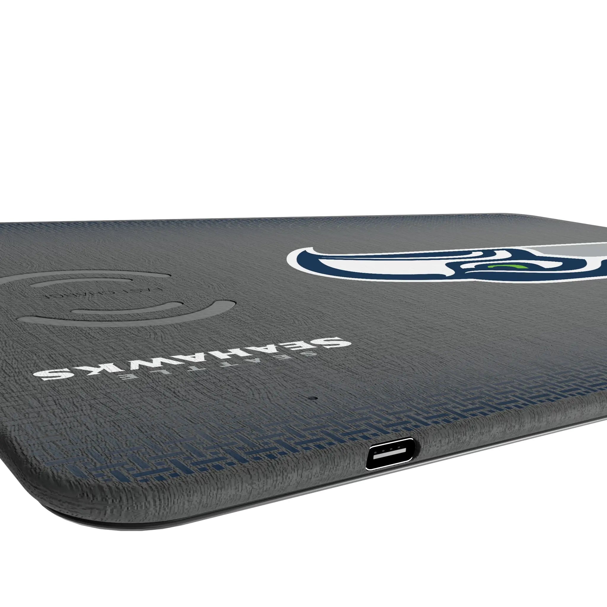 Seattle Seahawks Linen 15-Watt Wireless Charger and Mouse Pad