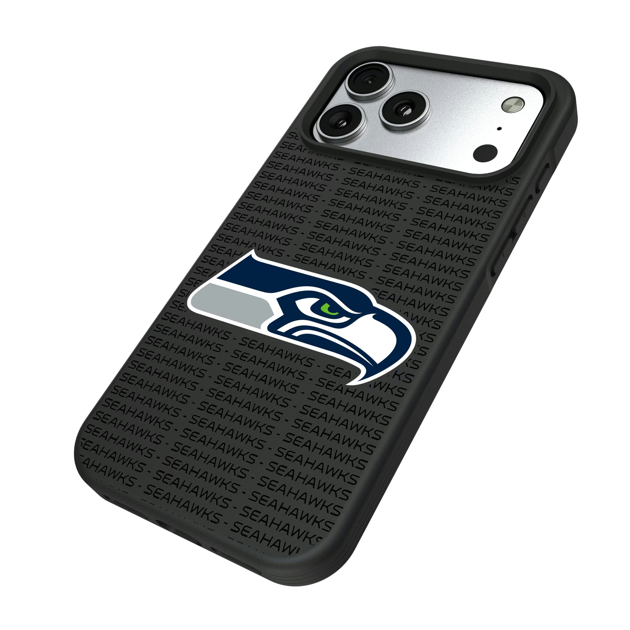 Seattle Seahawks Text Backdrop Bump Phone Case - Sports Gifts, Sports Memorabilia, Sports Collectibles, Fan Shop