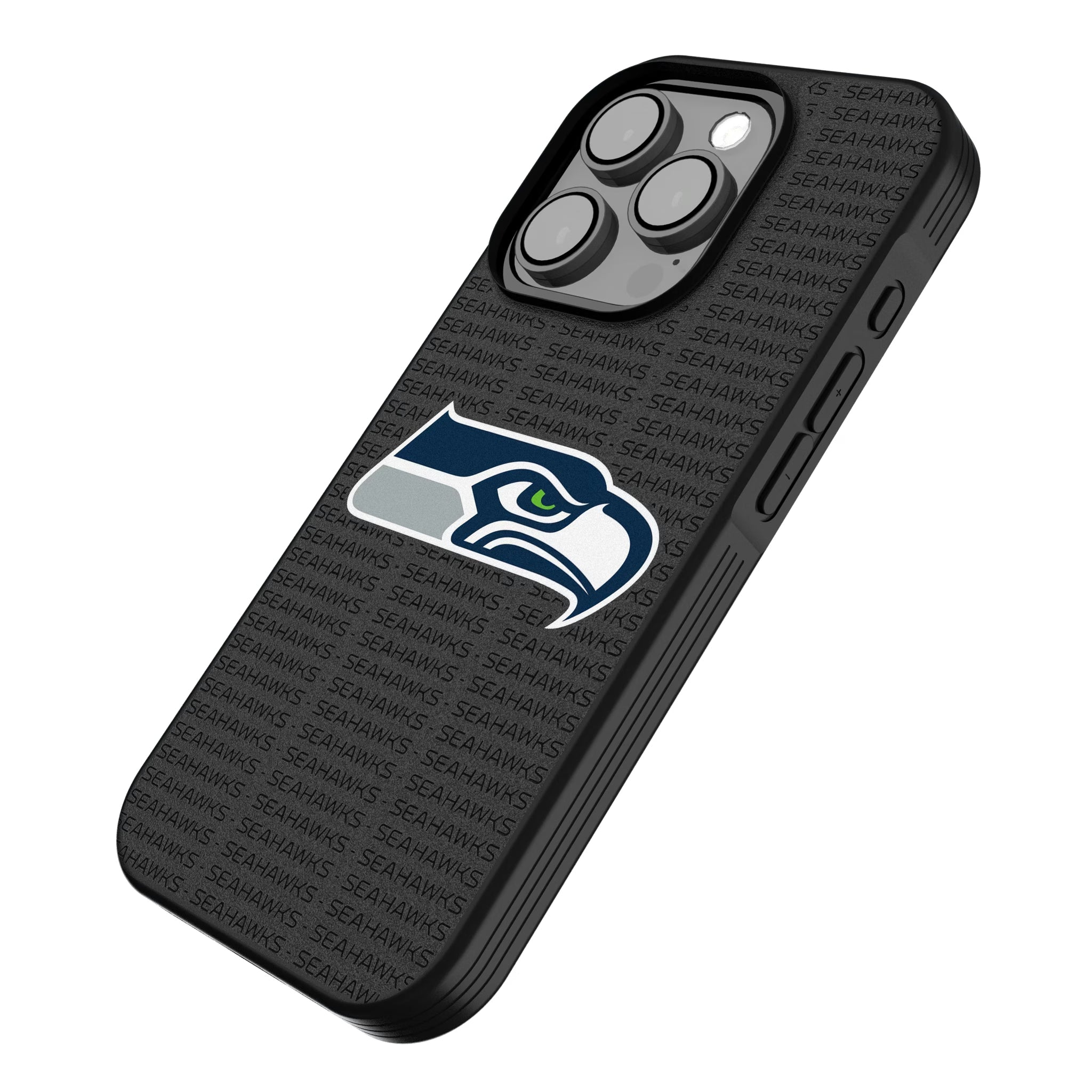 Seattle Seahawks Text Backdrop Bump Phone Case - Sports Gifts, Sports Memorabilia, Sports Collectibles, Fan Shop