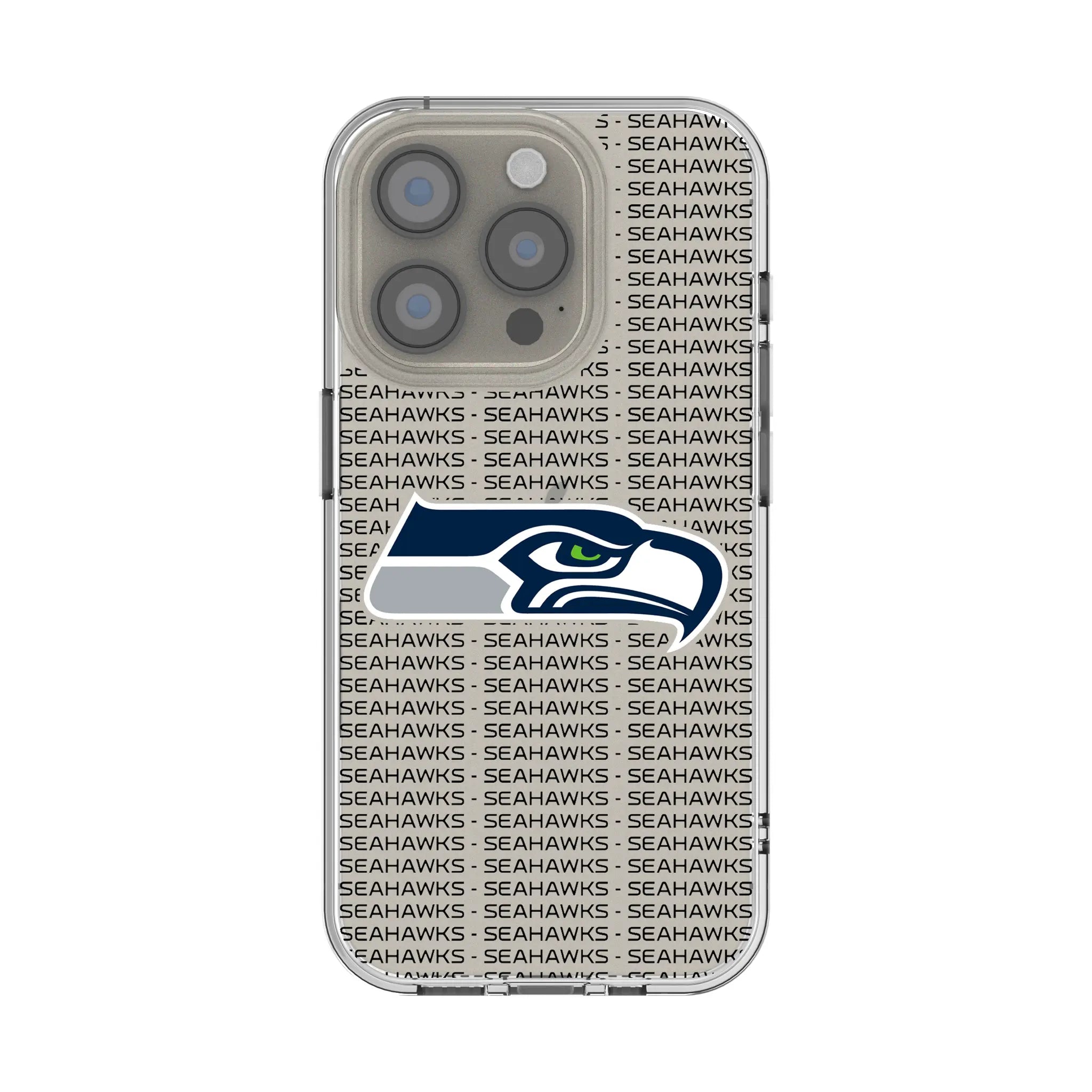 Seattle Seahawks Text Backdrop Clear Phone Case for Apple iPhone
