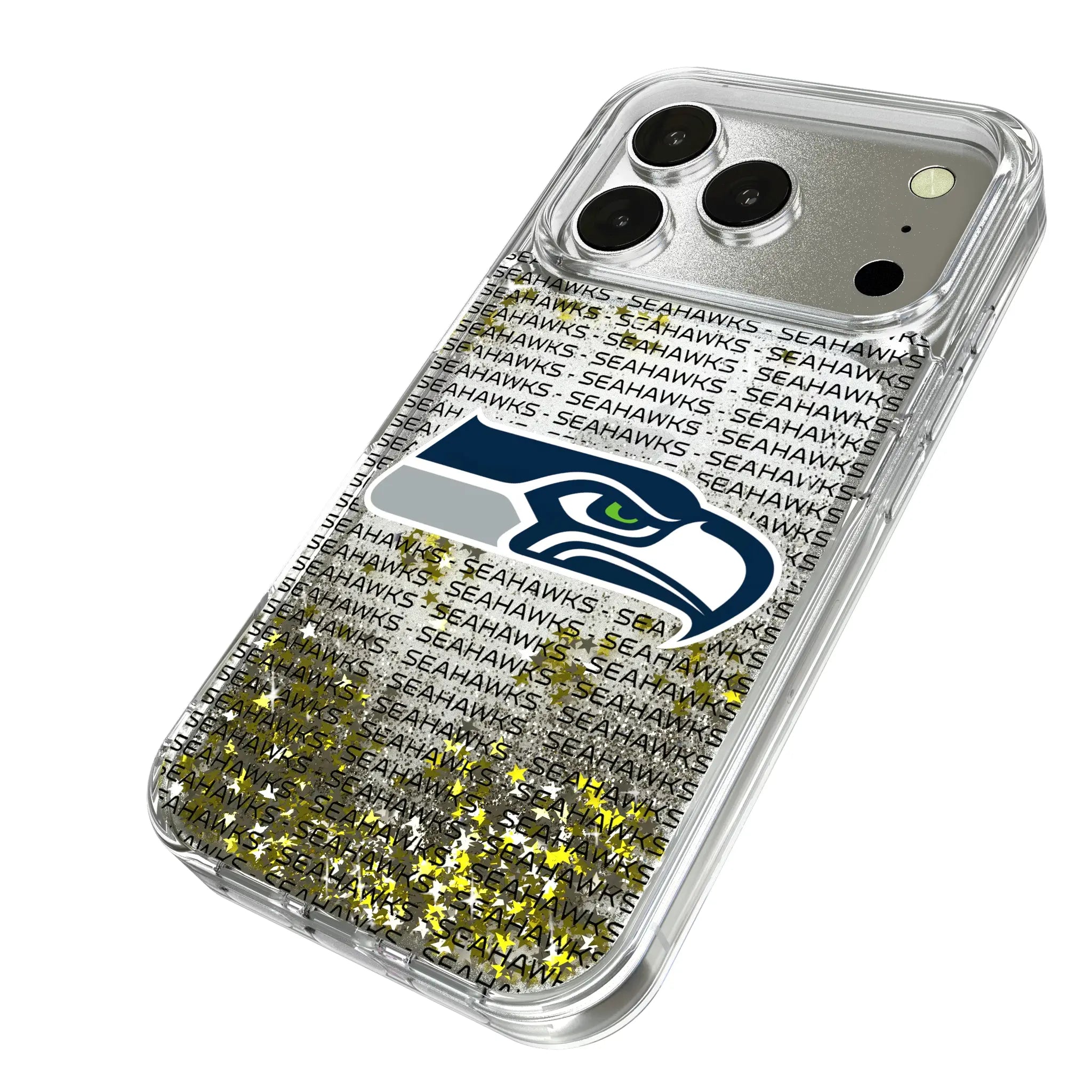Seattle Seahawks Text Backdrop Glitter Phone Case