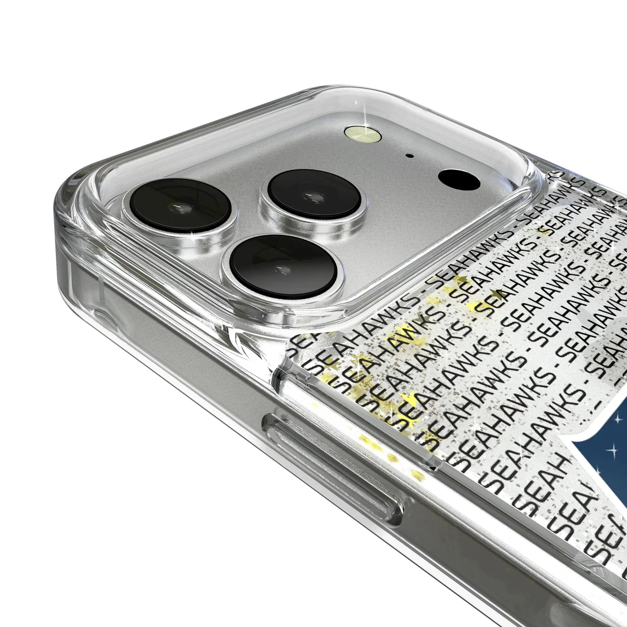 Seattle Seahawks Text Backdrop Glitter Phone Case