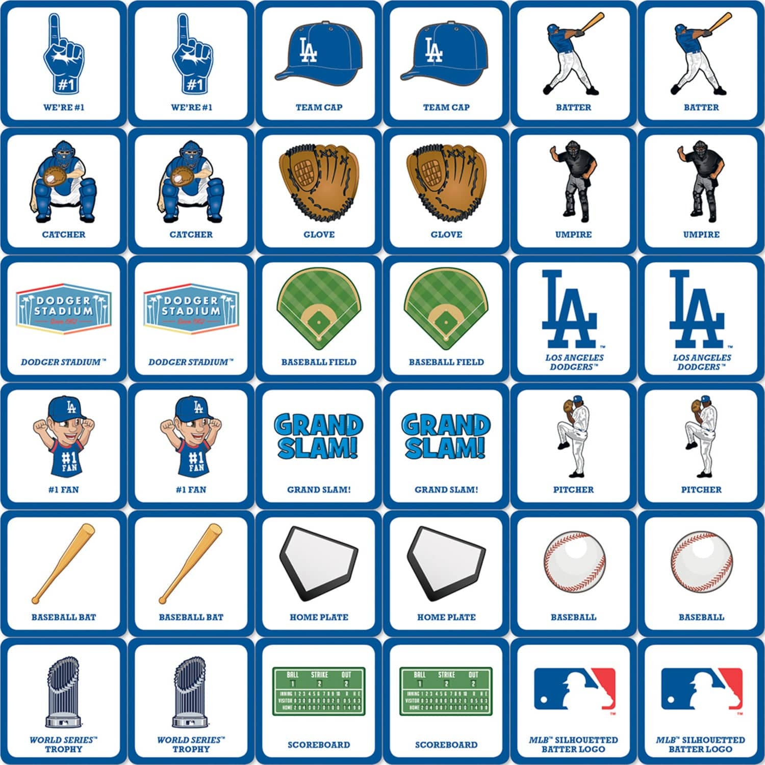 Los Angeles Dodgers Memory Matching Game - Sports Gifts, Sports Memorabilia, Sports Collectibles, Fan Shop