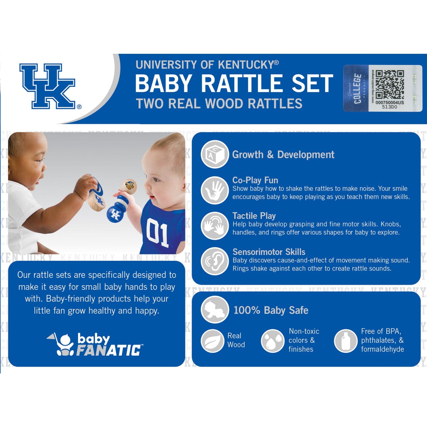 Kentucky Wildcats Baby Rattles 2-Pack - Sports Gifts, Sports Memorabilia, Sports Collectibles, Fan Shop