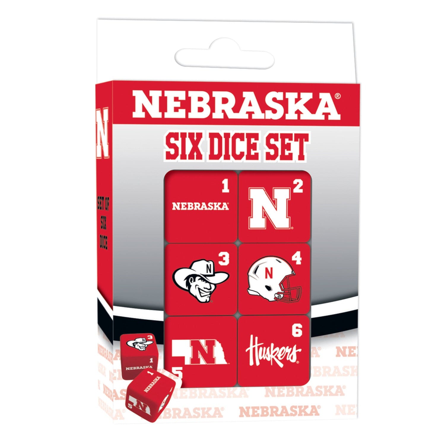 Nebraska Cornhuskers Themed Dice Set - Sports Gifts, Sports Memorabilia, Sports Collectibles, Fan Shop