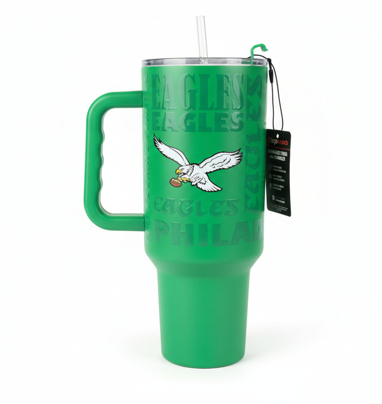 Eagles Throwback Kelly Green 40oz Tumbler - Sports Gifts, Sports Memorabilia, Sports Collectibles, Fan Shop