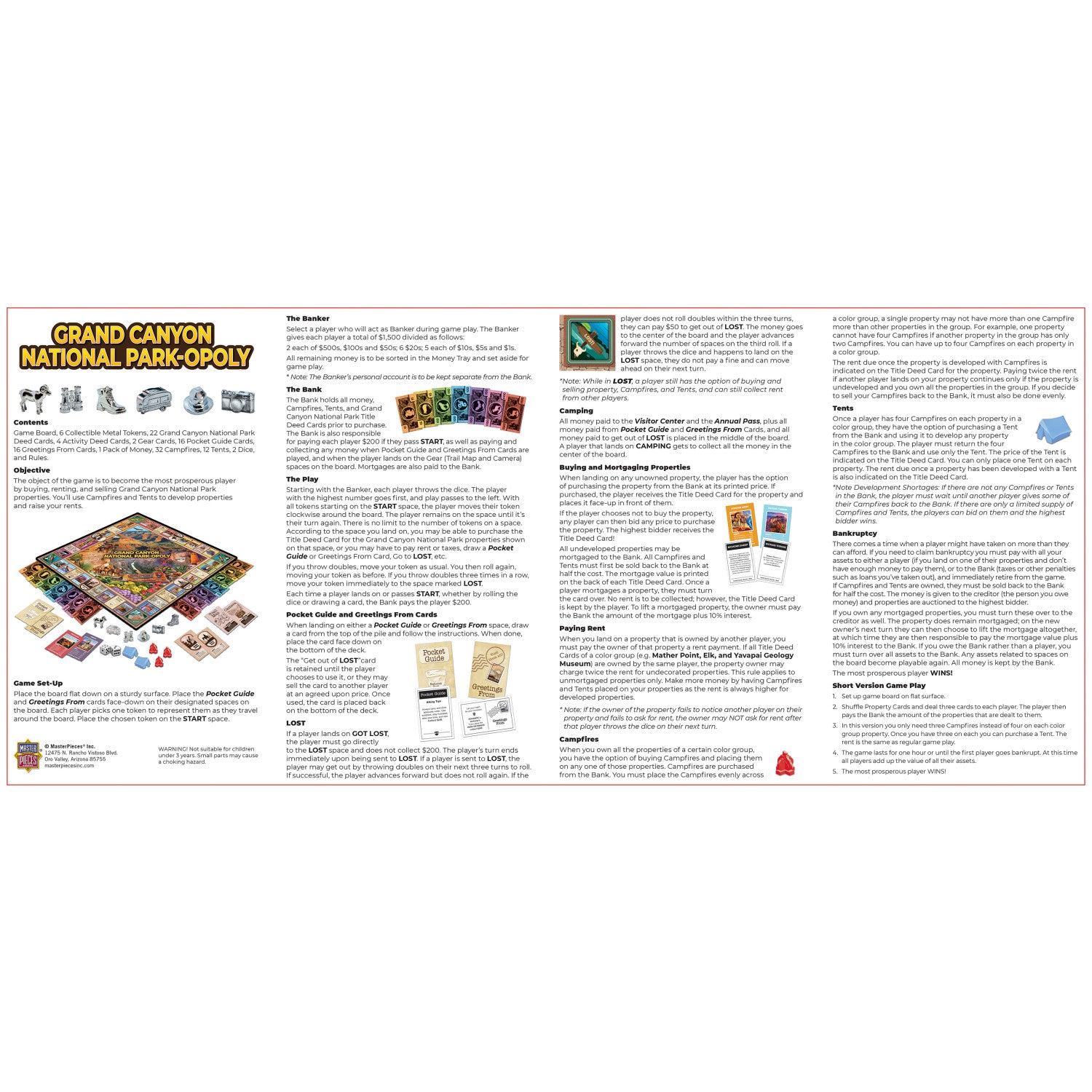 Grand Canyon National Park Opoly - 757 Sports Collectibles
