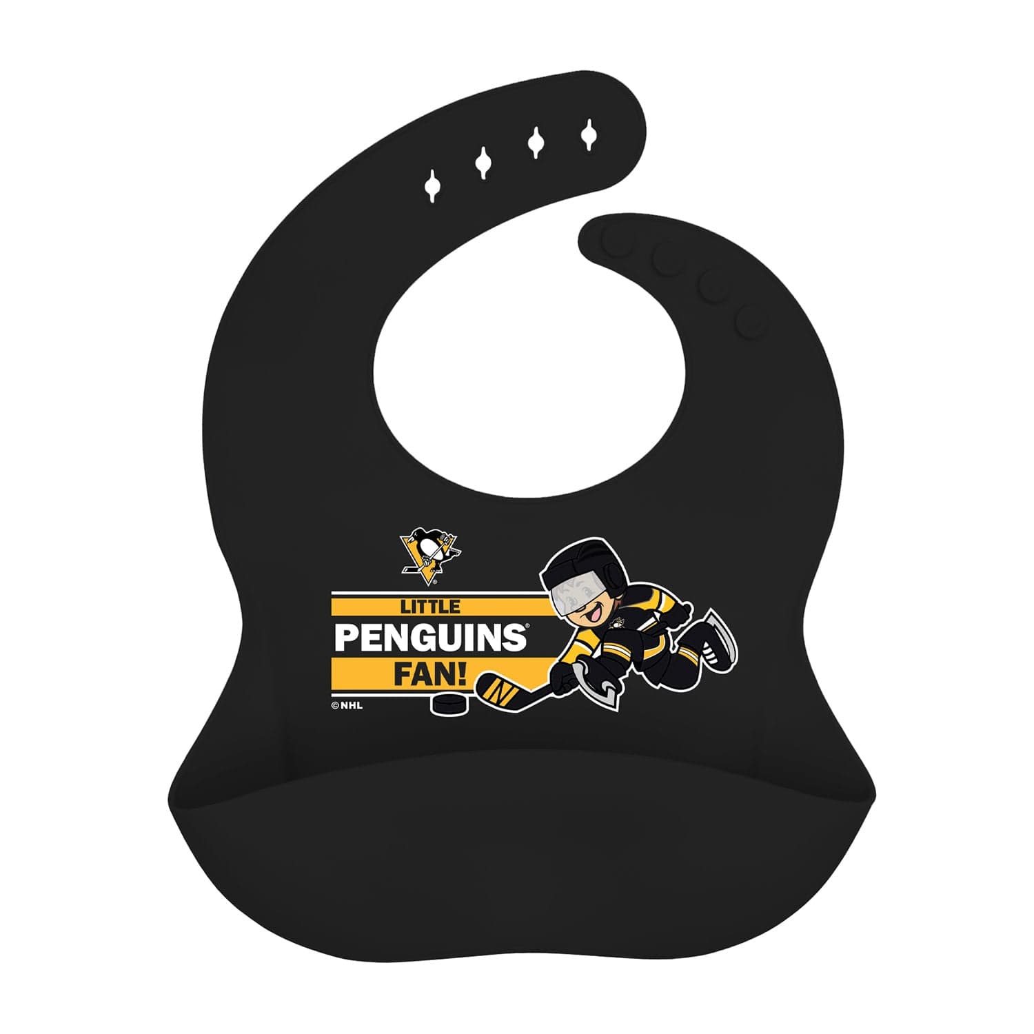 Pittsburgh Penguins NHL Silicone Baby Bib - Sports Gifts, Sports Memorabilia, Sports Collectibles, Fan Shop