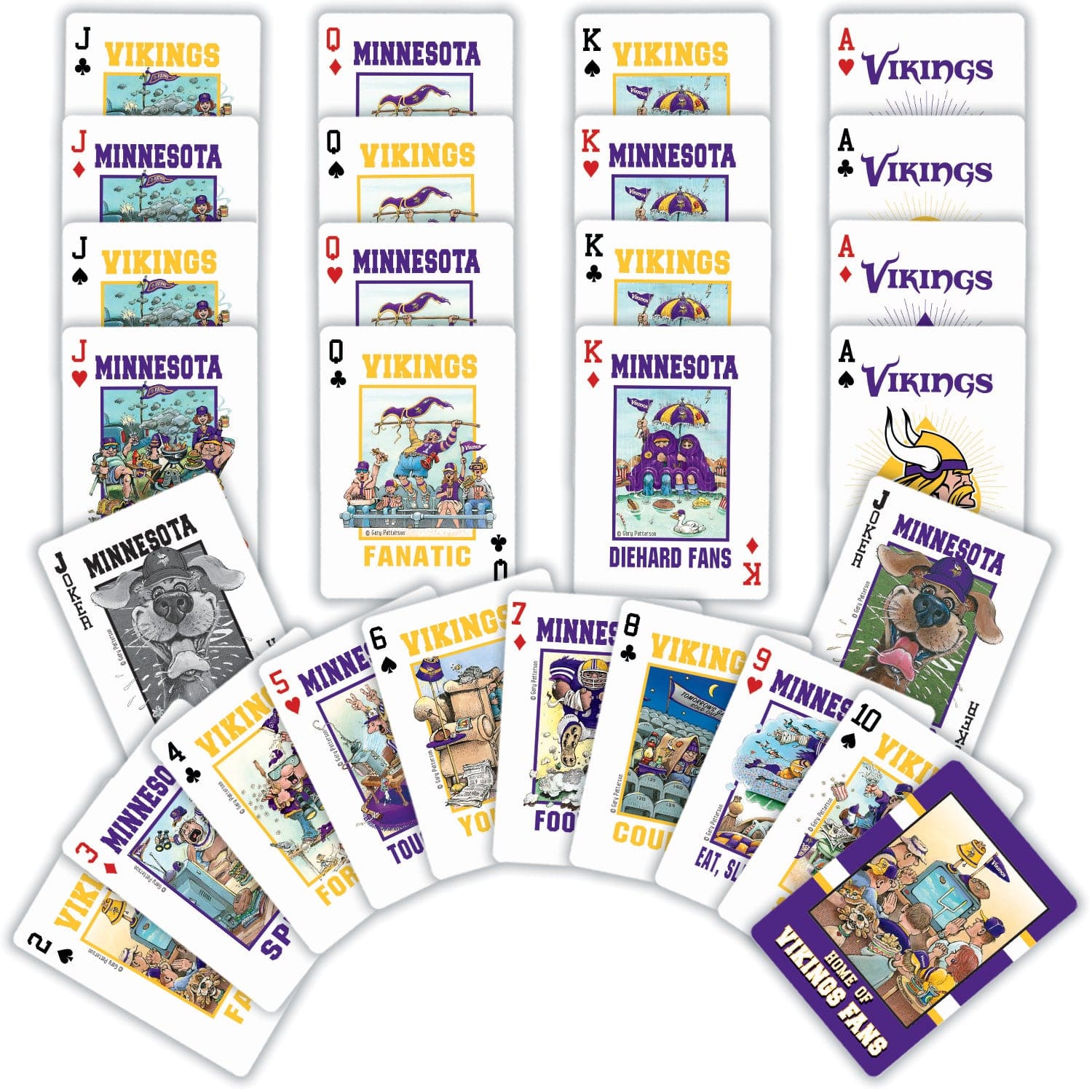 Minnesota Vikings 54-Card Fan Deck Playing Cards - Sports Gifts, Sports Memorabilia, Sports Collectibles, Fan Shop