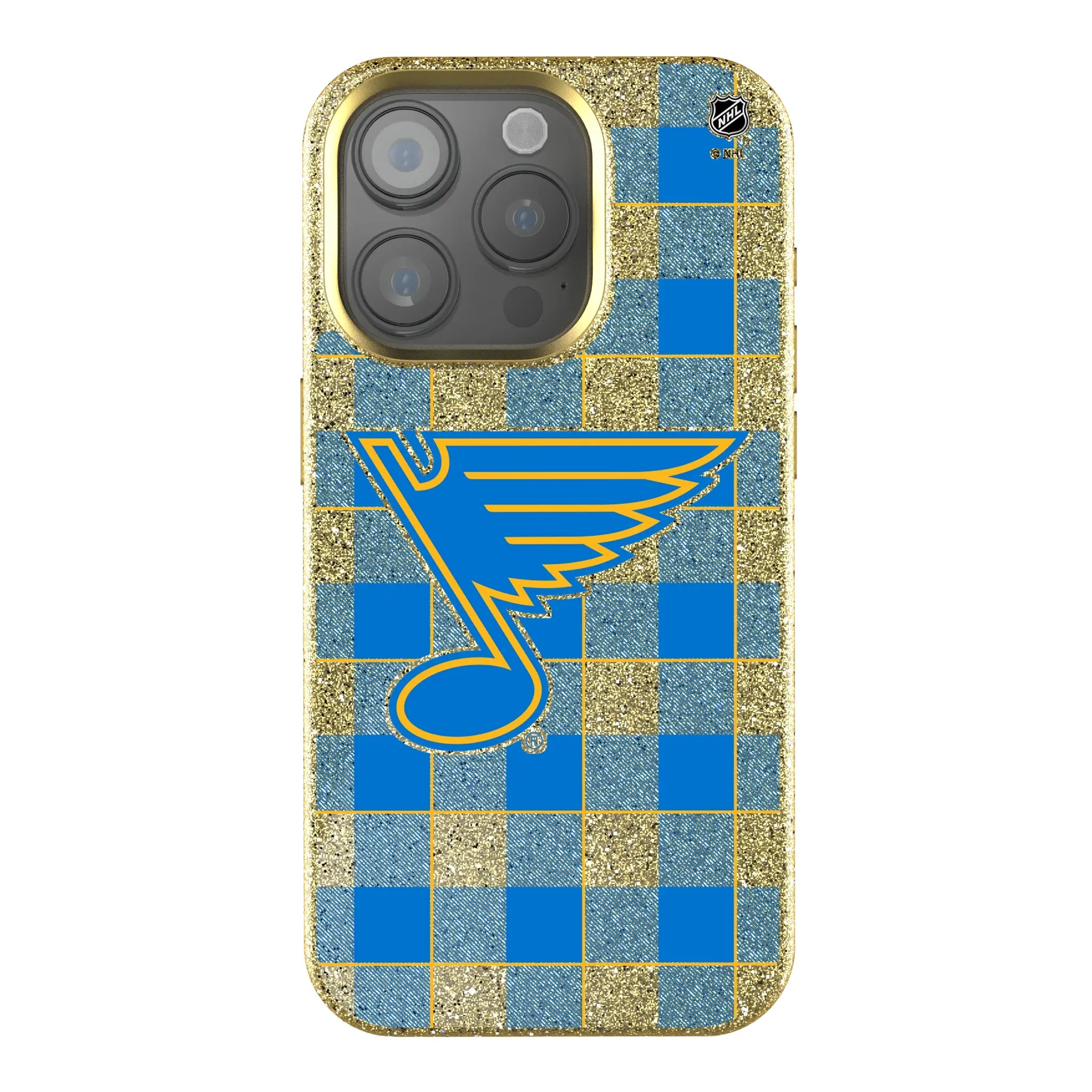 St. Louis Blues Plaid Bling Phone Case