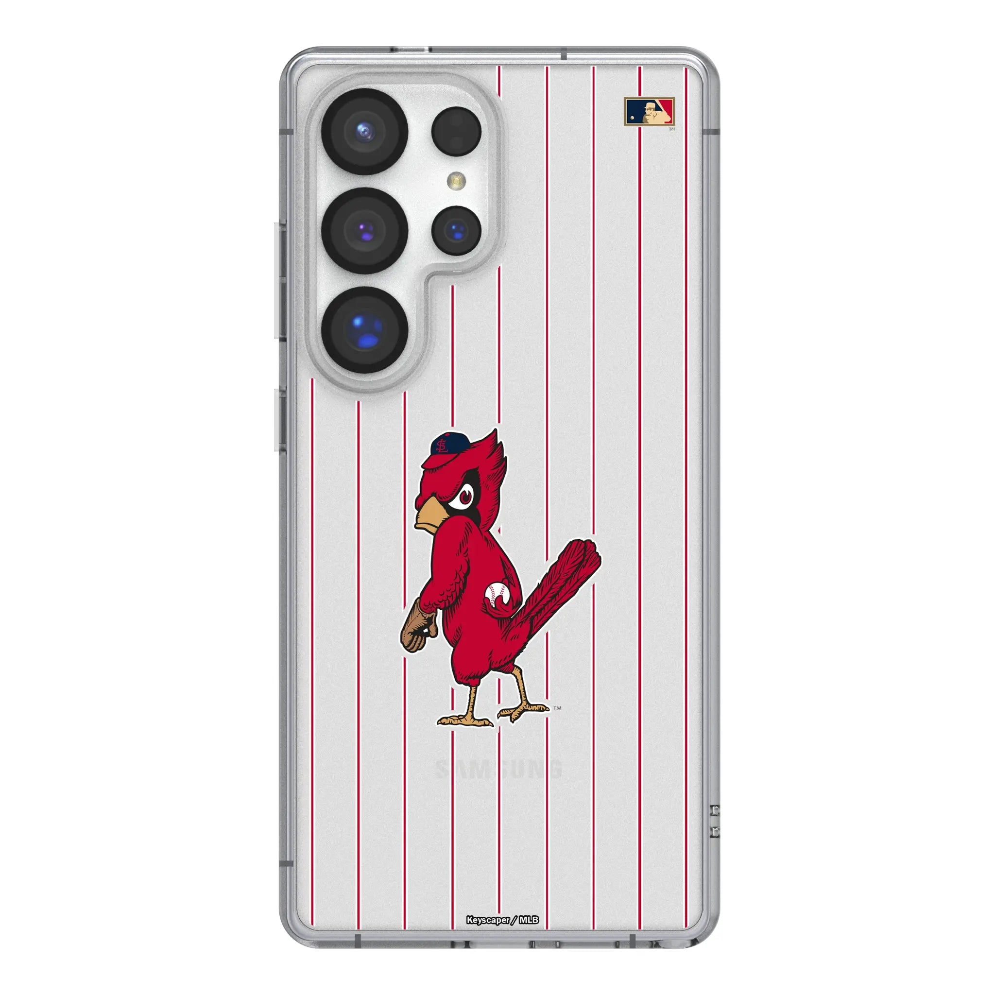 St Louis Cardinals 1950s - Cooperstown Collection Pinstripe Clear Phone Case for Samsung Galaxy