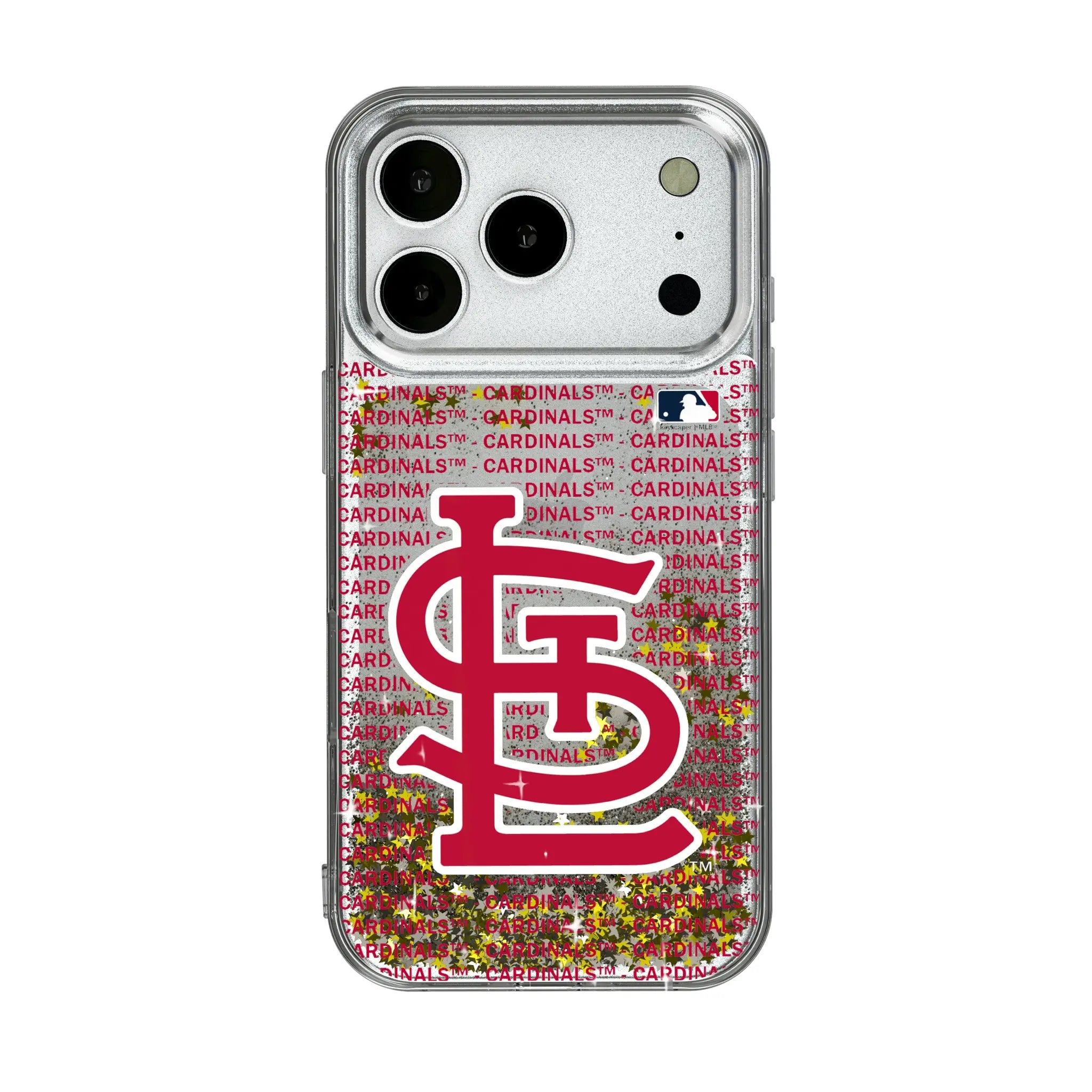 St Louis Cardinals Text Backdrop Glitter Phone Case
