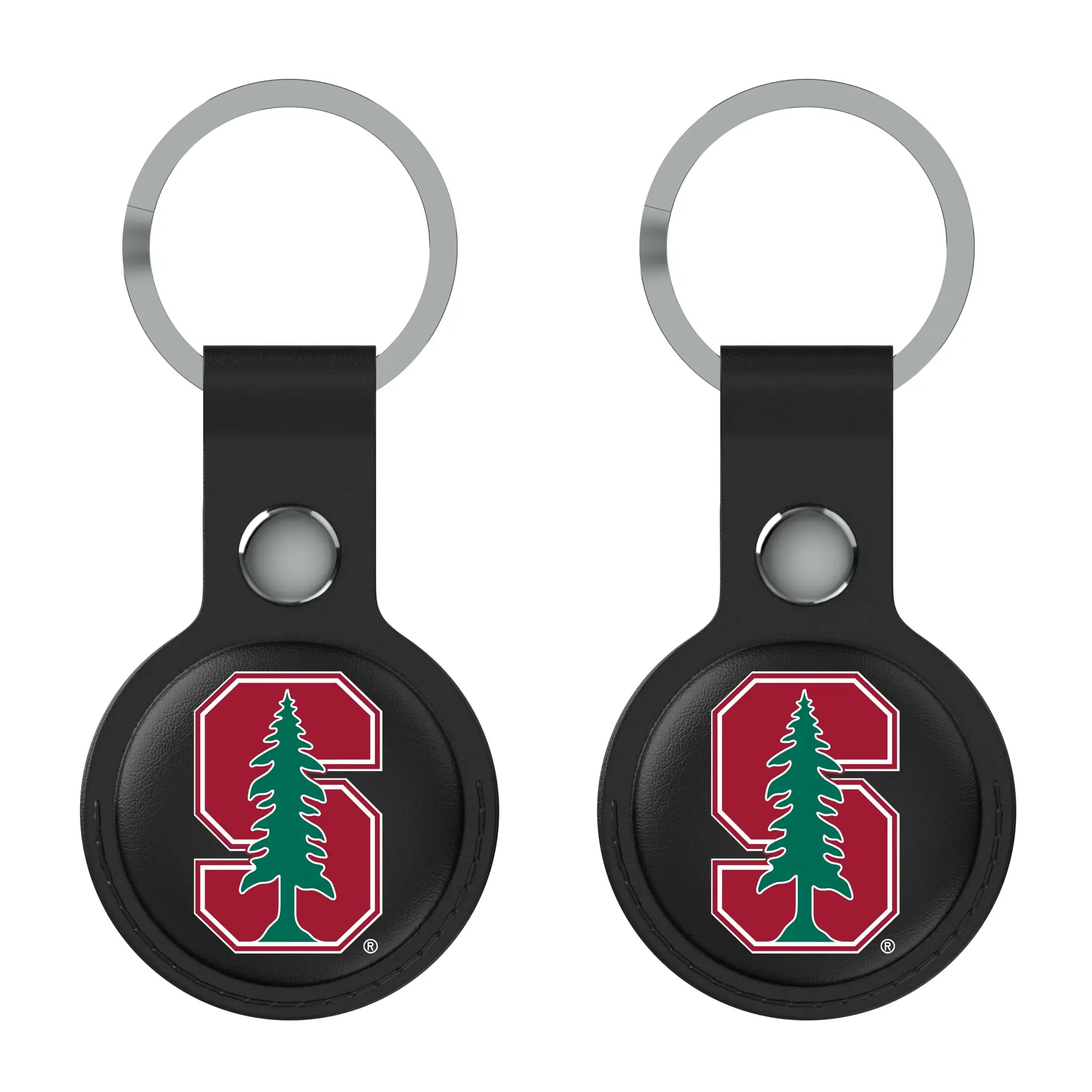 Stanford University Cardinal Insignia Black Airtag Holder 2-Pack