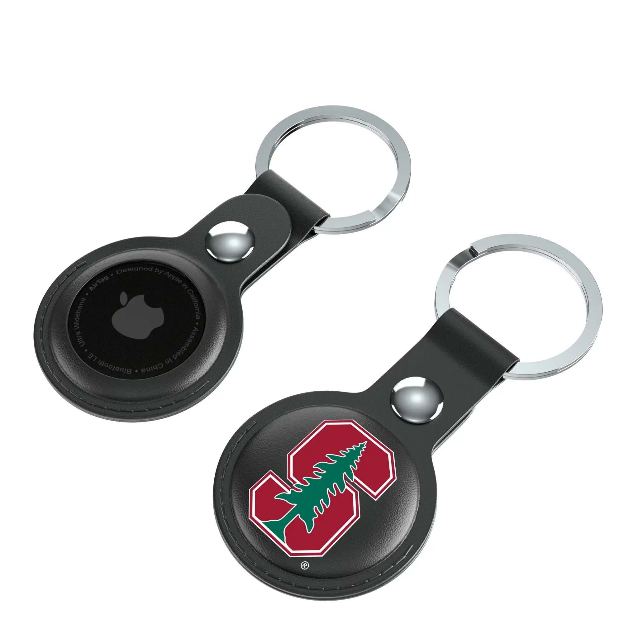 Stanford University Cardinal Insignia Black Airtag Holder 2-Pack
